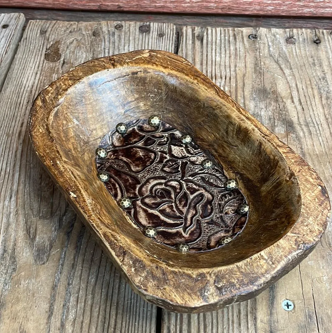 057 Small Décor Bowl -  w/ Deadwood Roses