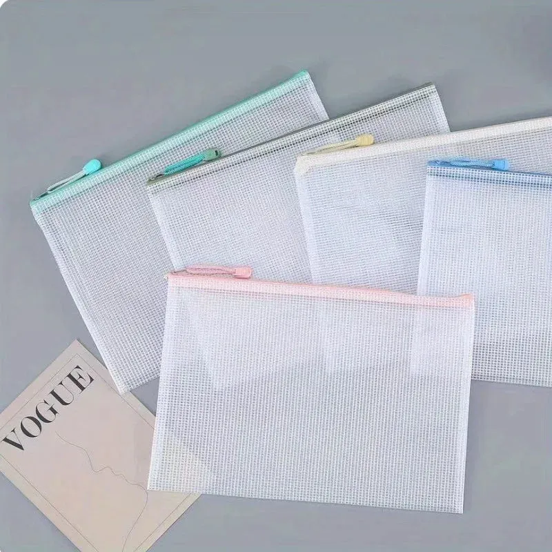 10pcs Mesh Zipper Bags for Classroom Organization