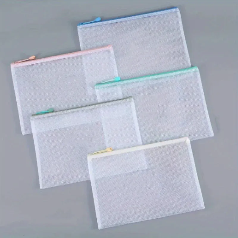 10pcs Mesh Zipper Bags for Classroom Organization