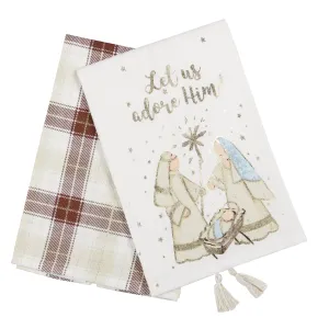 $11.00 MIN 6- SET OF 2 HOLY FAMILY TEA TOWELS