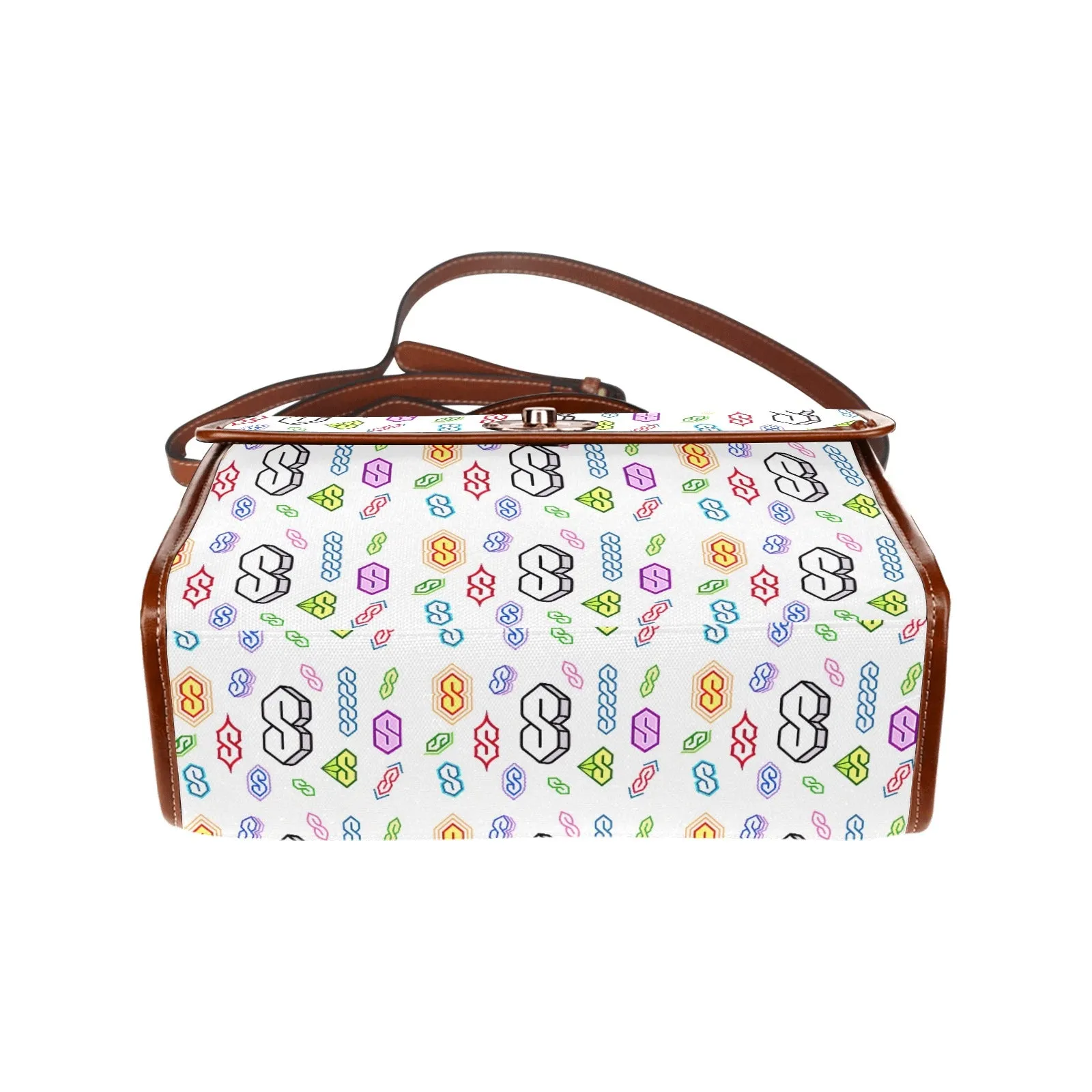 90s Graffiti Super S Waterproof Canvas Bag-Brown