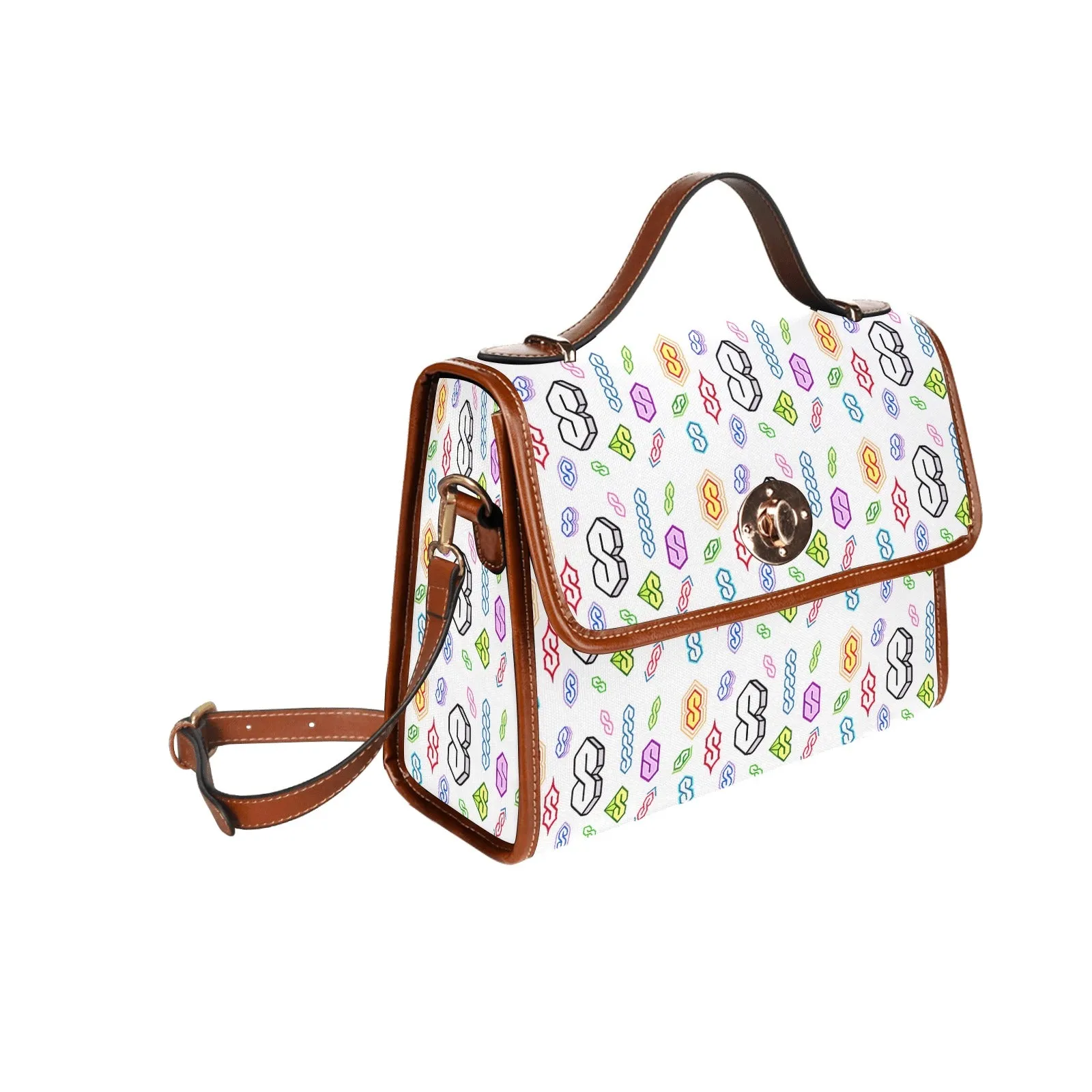 90s Graffiti Super S Waterproof Canvas Bag-Brown