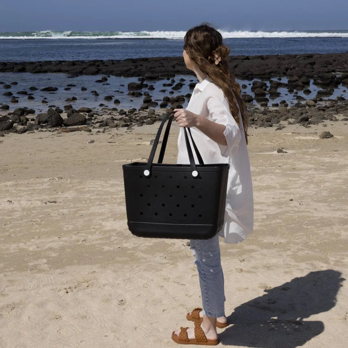 Aloha Vegan Tote Bag | Large | Black