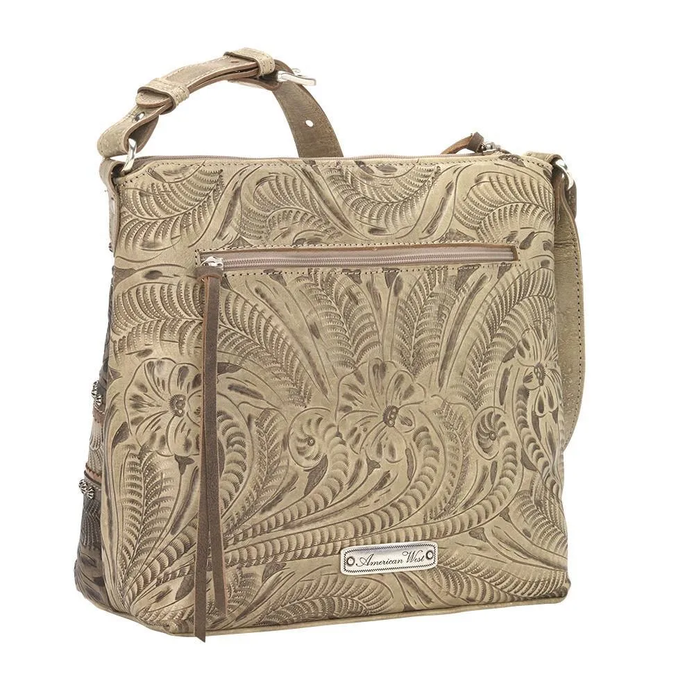American West Handbag Saddle Ridge Collection: Leather Zip Top Shoulder