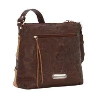 American West Handbag Saddle Ridge Collection: Leather Zip Top Shoulder