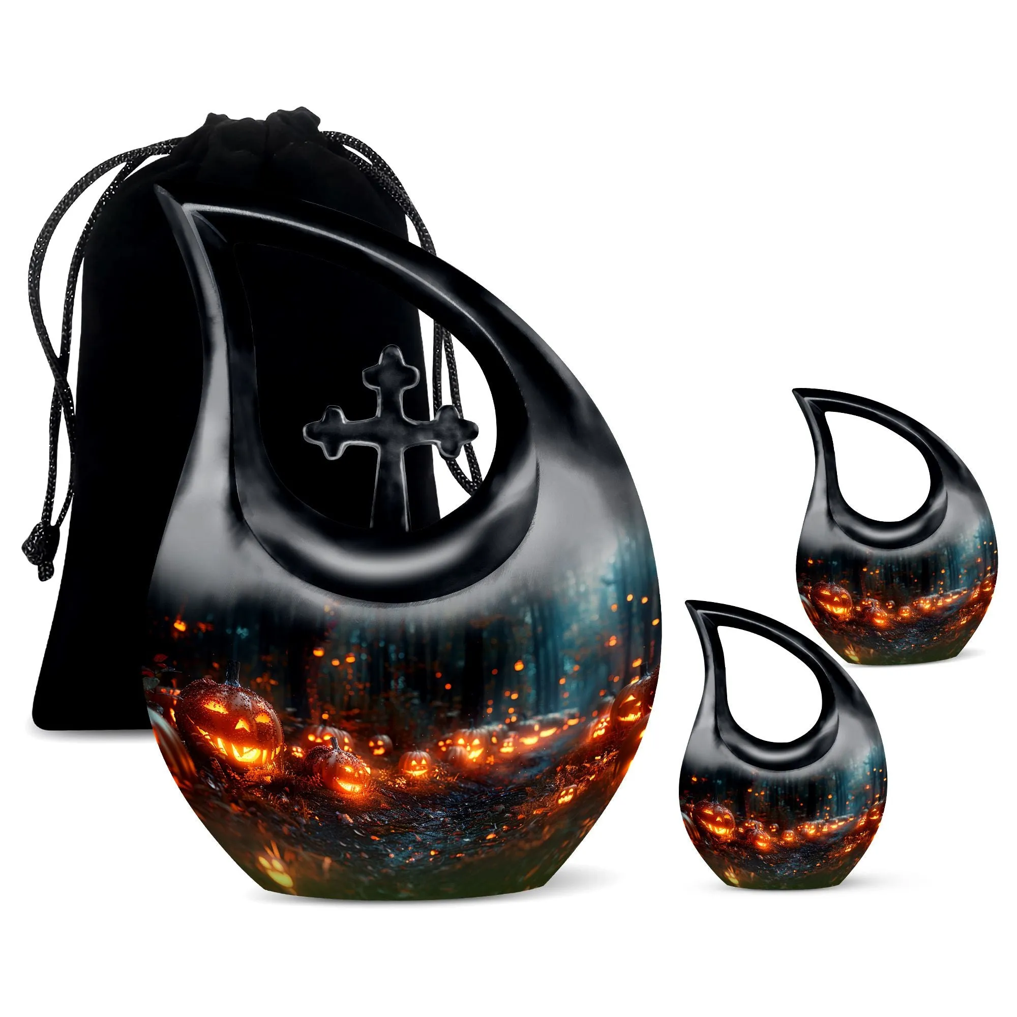 Autumn's Eerie Glow - Large Memorial Urn for Ashes