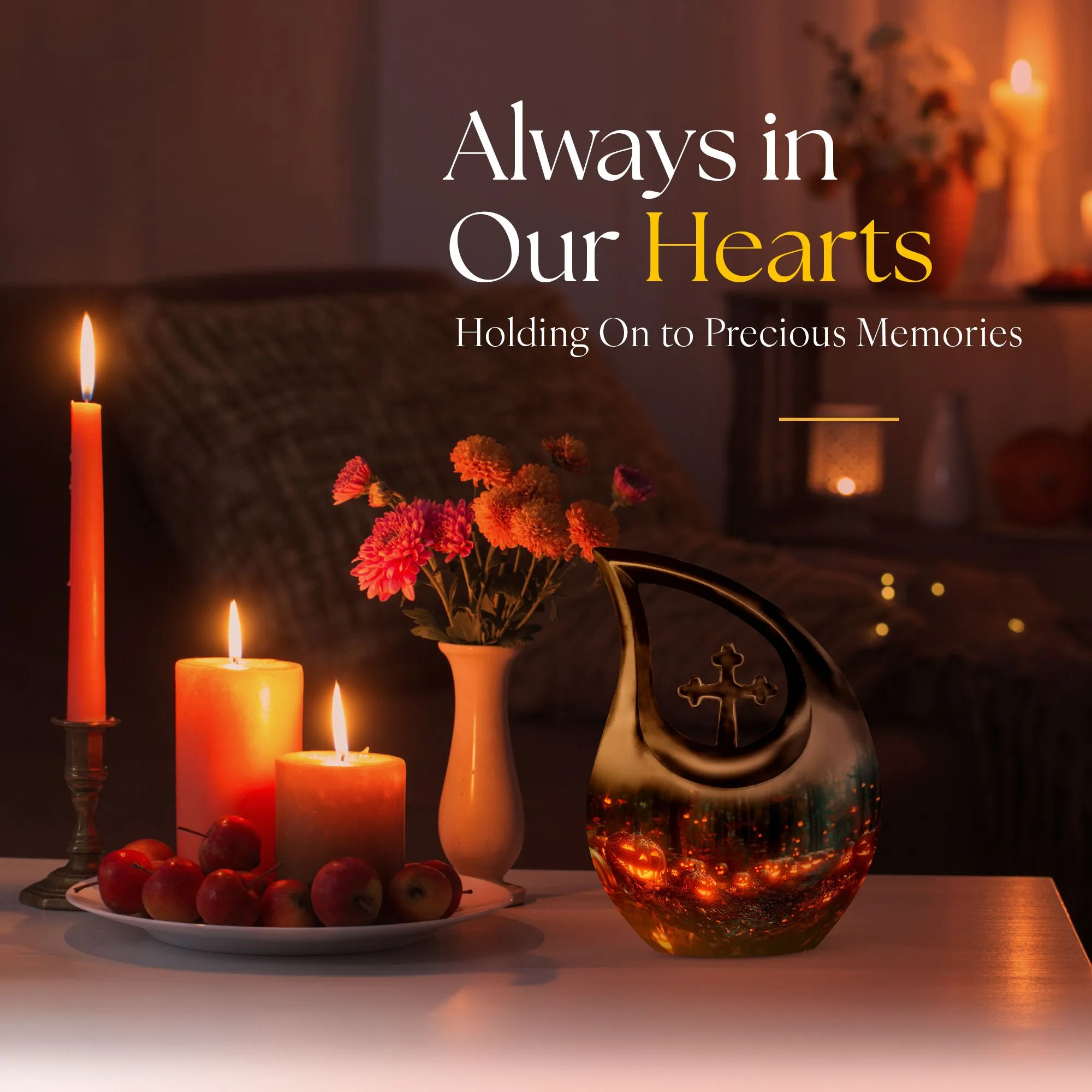 Autumn's Eerie Glow - Large Memorial Urn for Ashes