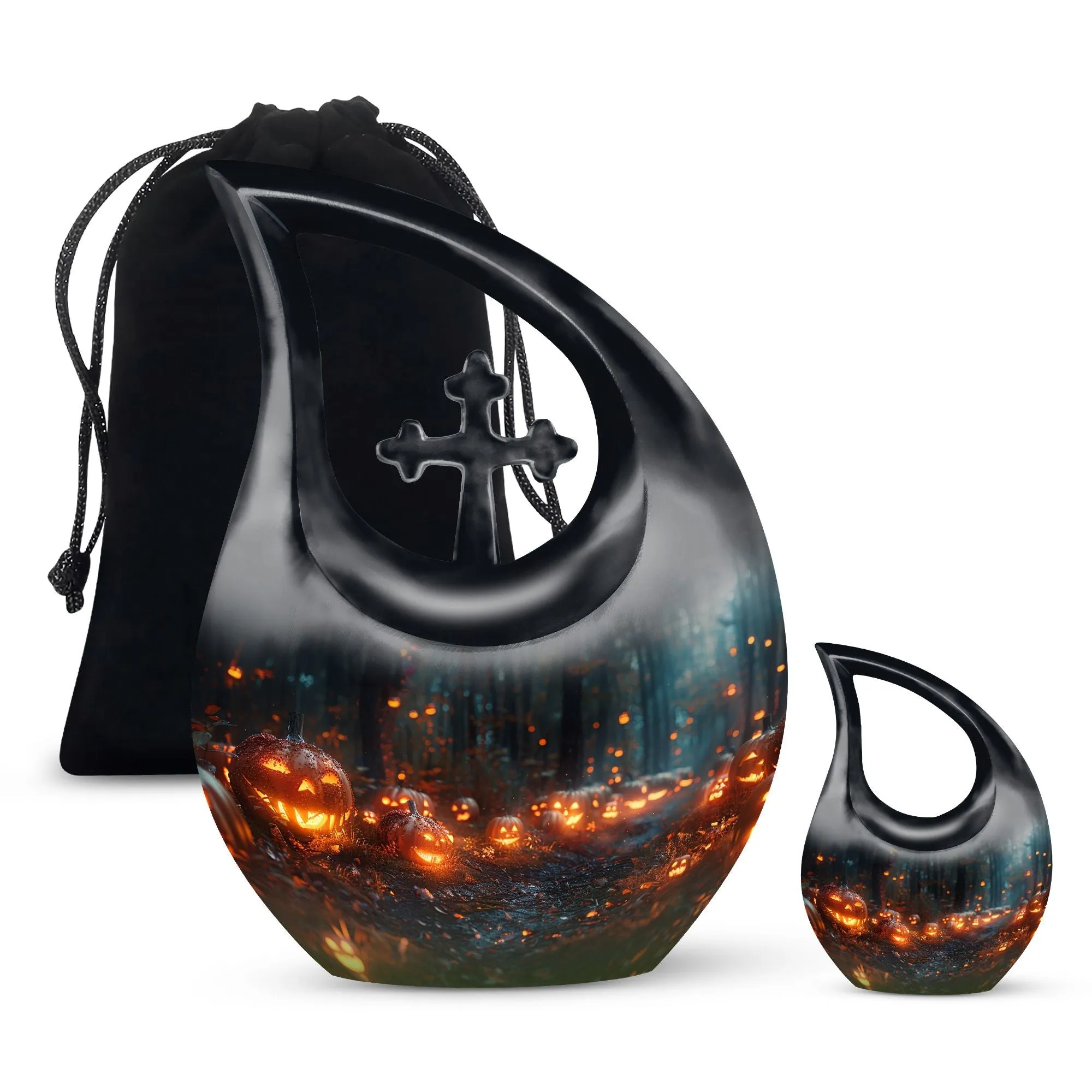 Autumn's Eerie Glow - Large Memorial Urn for Ashes
