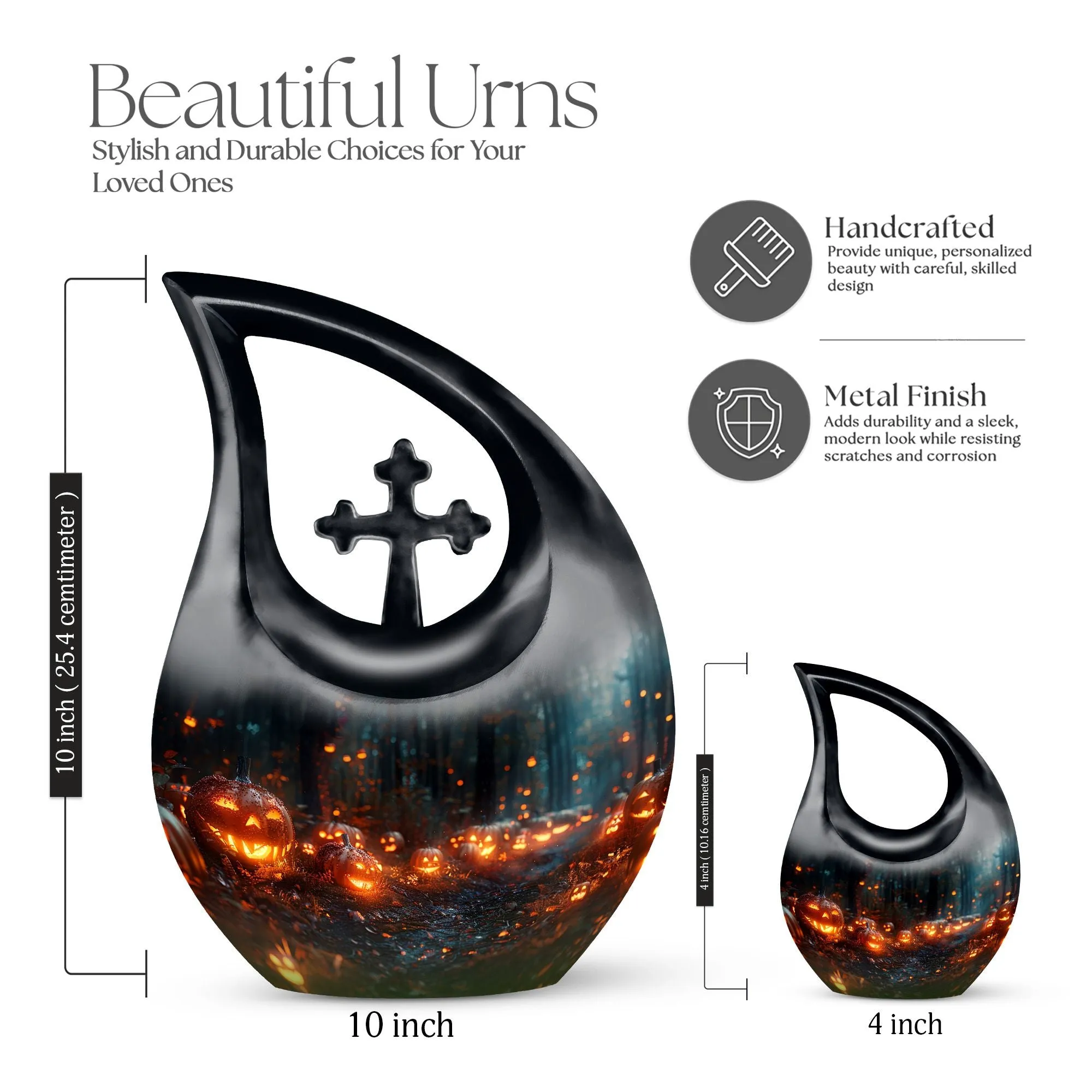 Autumn's Eerie Glow - Large Memorial Urn for Ashes