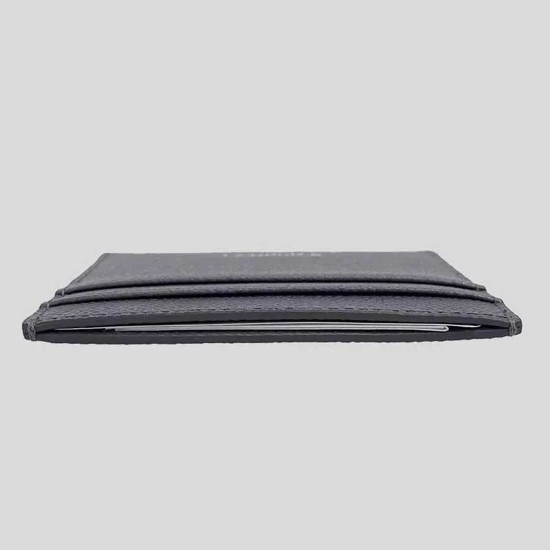 BURBERRY Sandon Business Grained Leather Card Holder Store Grey RS-80742761