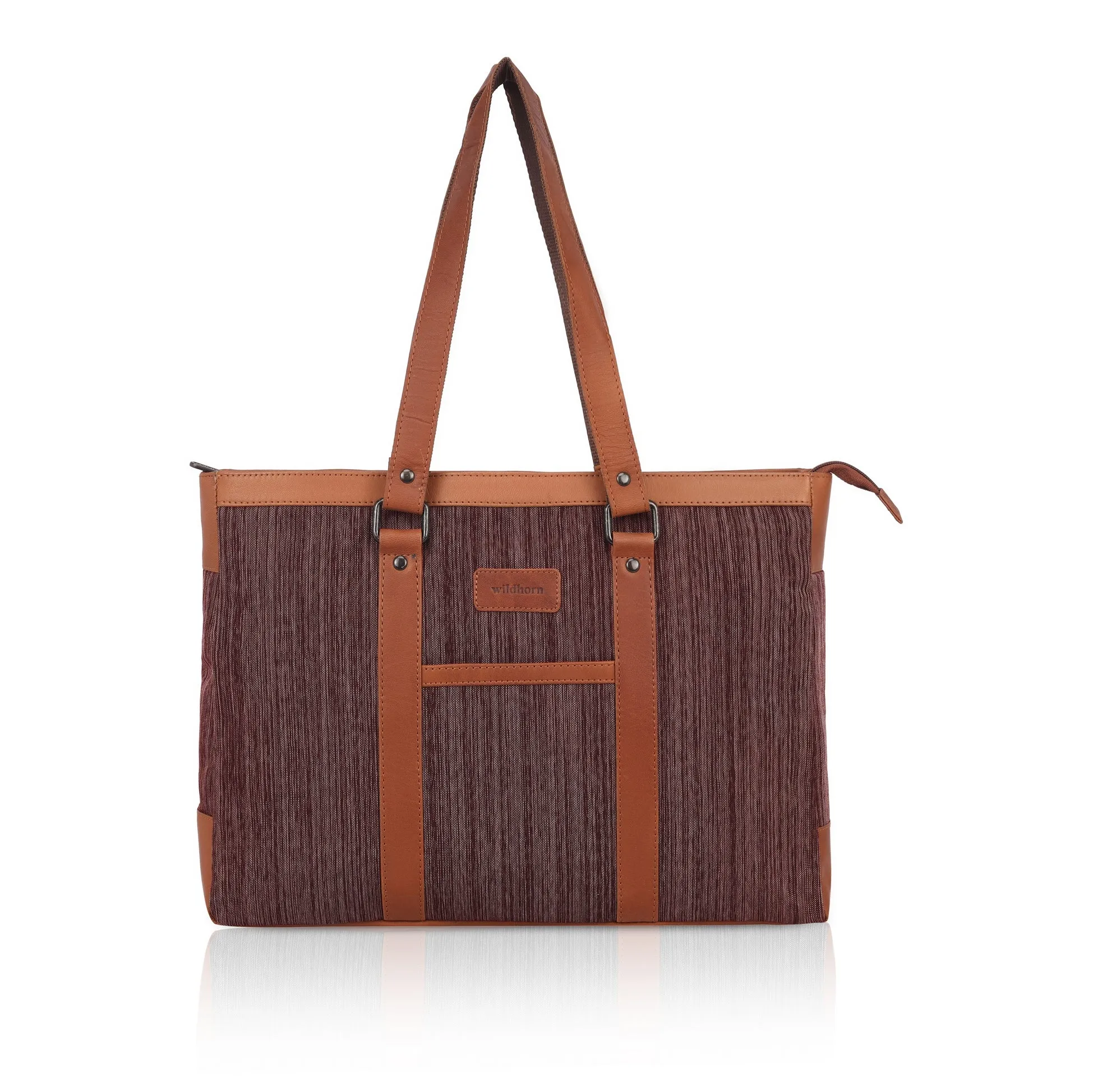 CAROLINA Canvas Laptop Tote Bag for Women I 15.6 inch Canvas Shoulder Bag