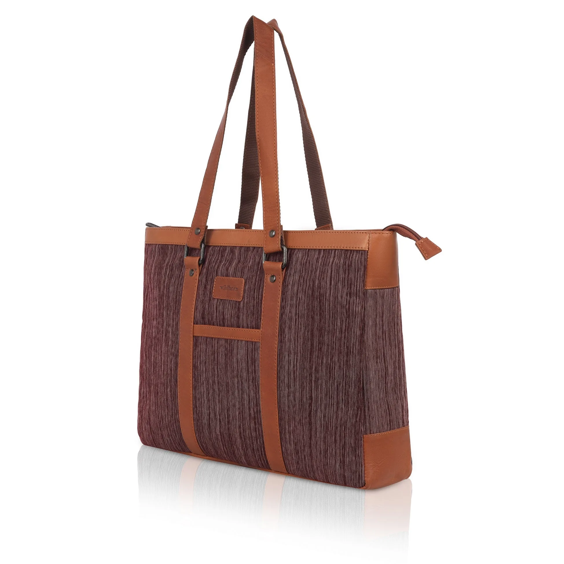 CAROLINA Canvas Laptop Tote Bag for Women I 15.6 inch Canvas Shoulder Bag