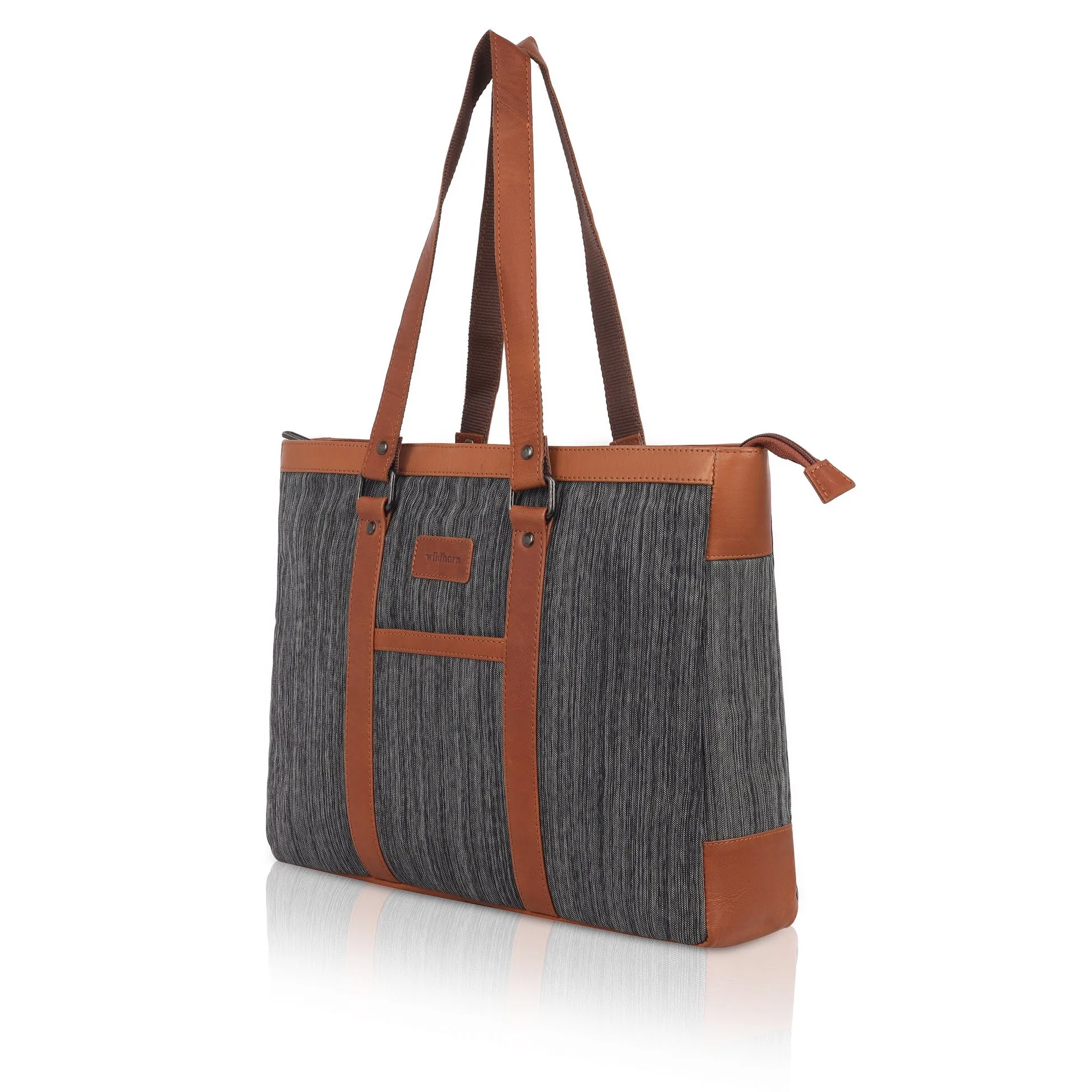 CAROLINA Canvas Laptop Tote Bag for Women I 15.6 inch Canvas Shoulder Bag