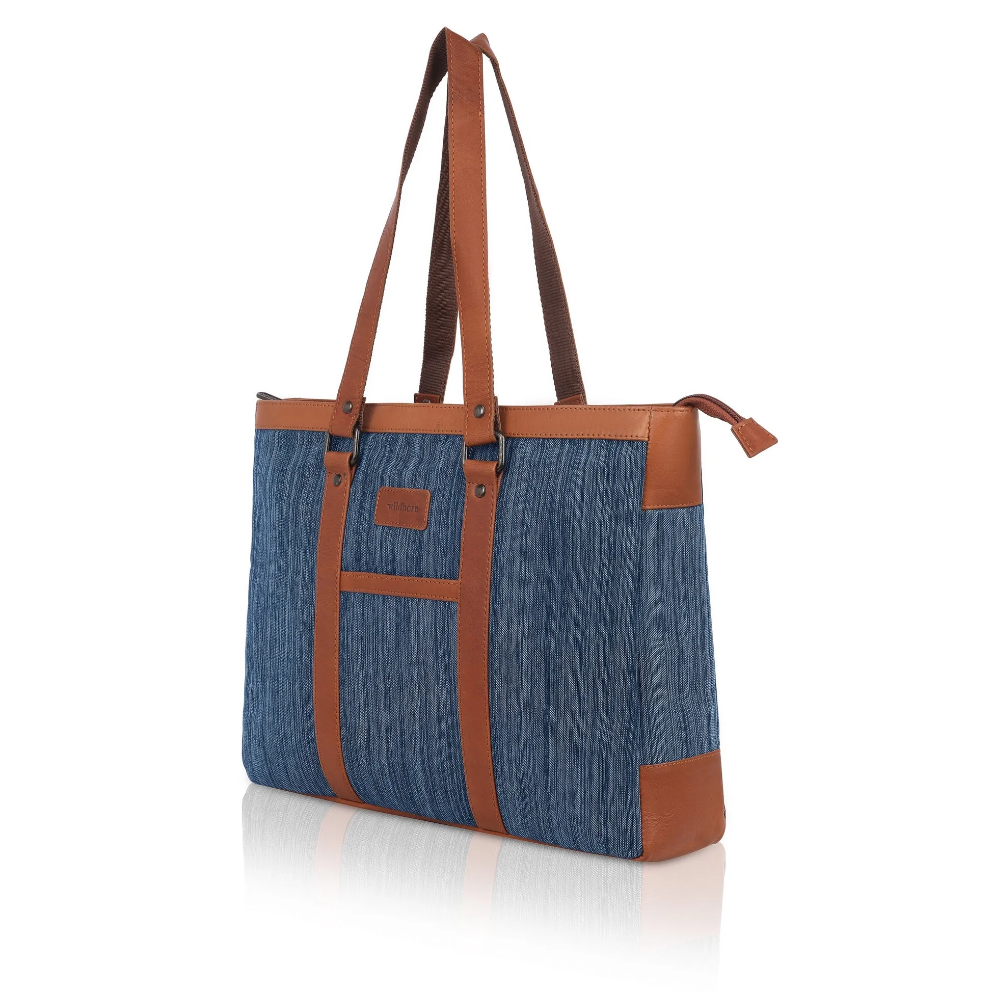 CAROLINA Canvas Laptop Tote Bag for Women I 15.6 inch Canvas Shoulder Bag