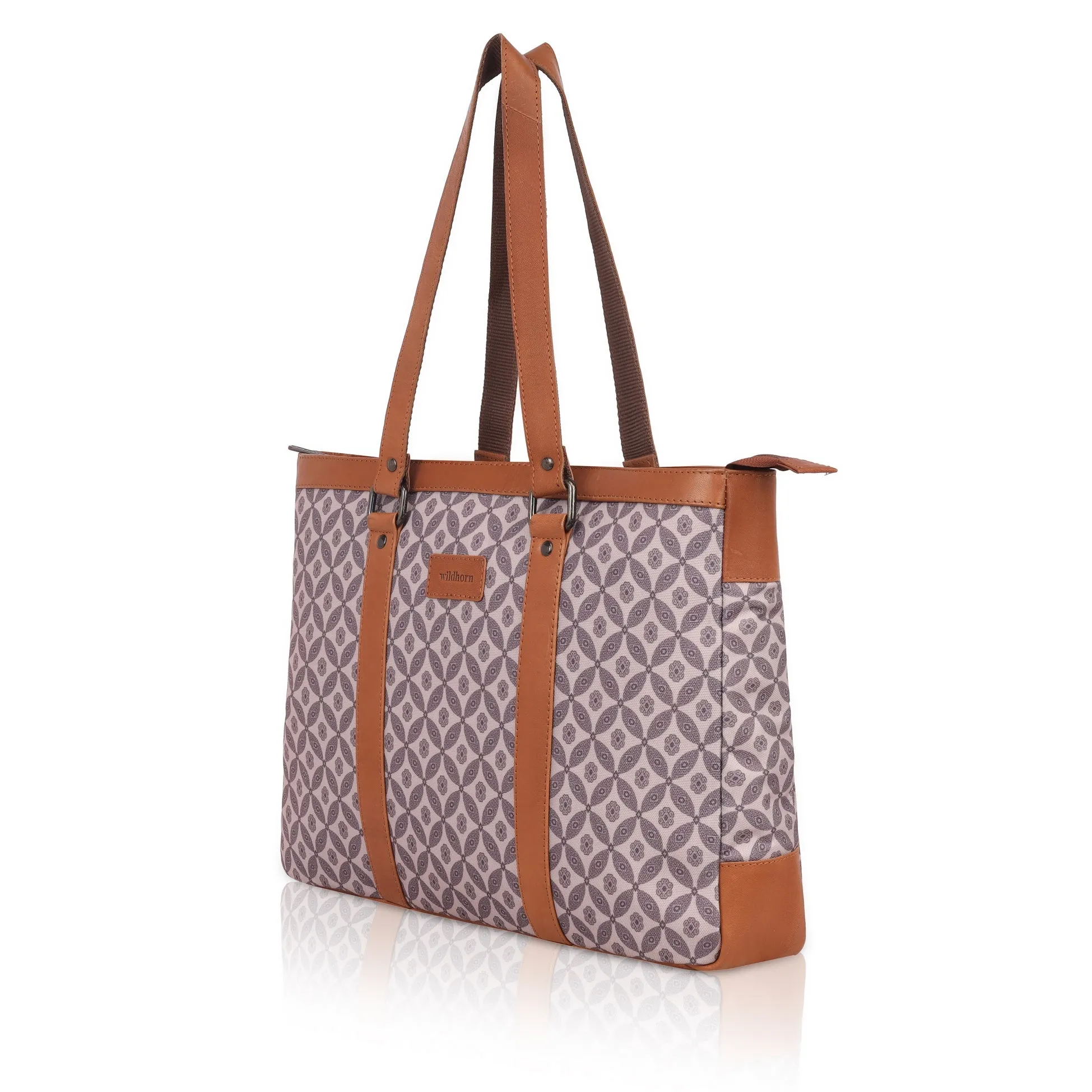 CAROLINA Laptop Tote Bag for Women I 15.6 inch Canvas Shoulder Bags for Laptop I Computer Messenger Purse I Handbag Office Briefcase Bag