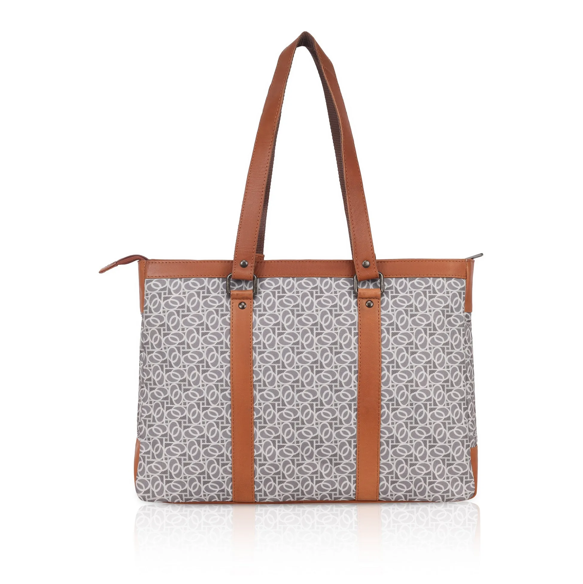 CAROLINA Laptop Tote Bag for Women I 15.6 inch Canvas Shoulder Bags for Laptop I Computer Messenger Purse I Handbag Office Briefcase Bag
