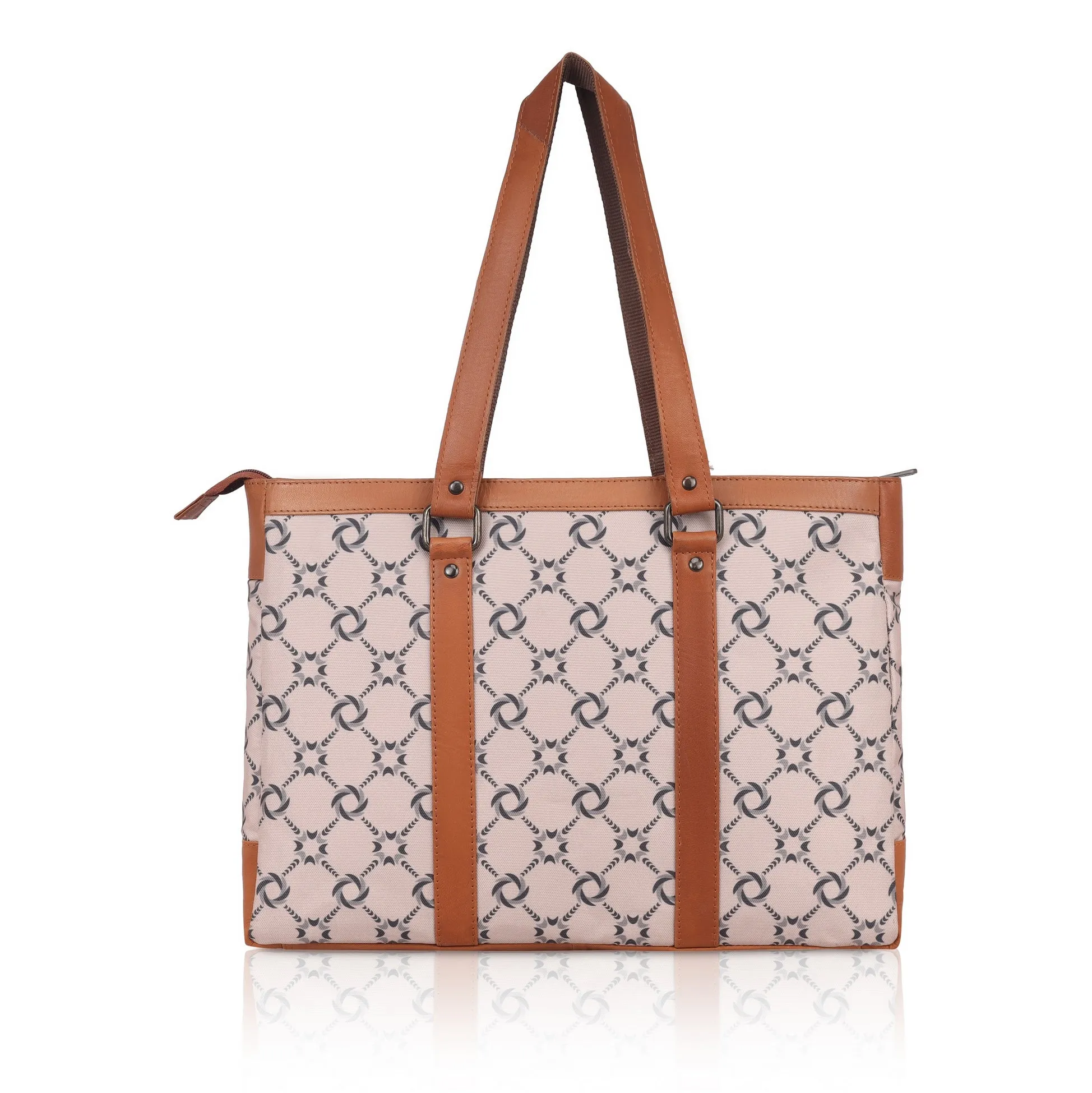 CAROLINA Laptop Tote Bag for Women I 15.6 inch Canvas Shoulder Bags for Laptop I Computer Messenger Purse I Handbag Office Briefcase Bag