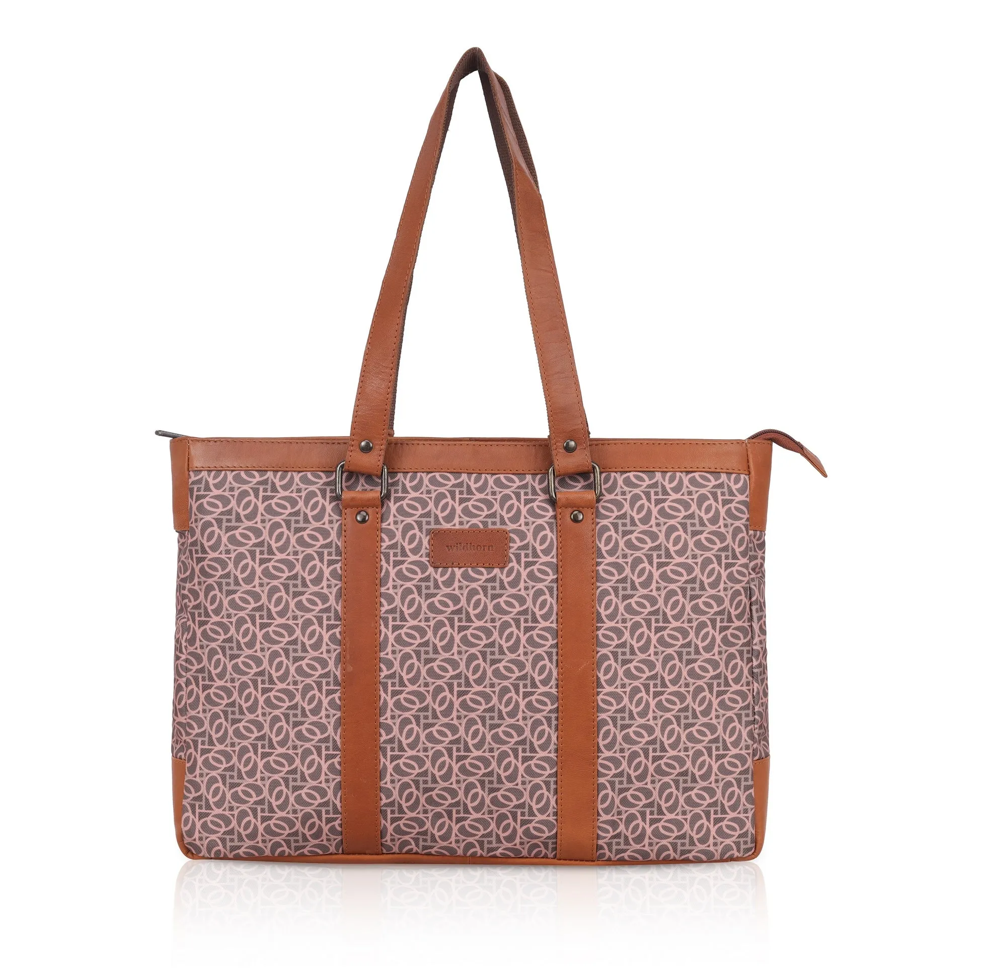 CAROLINA Laptop Tote Bag for Women I 15.6 inch Canvas Shoulder Bags for Laptop I Computer Messenger Purse I Handbag Office Briefcase Bag