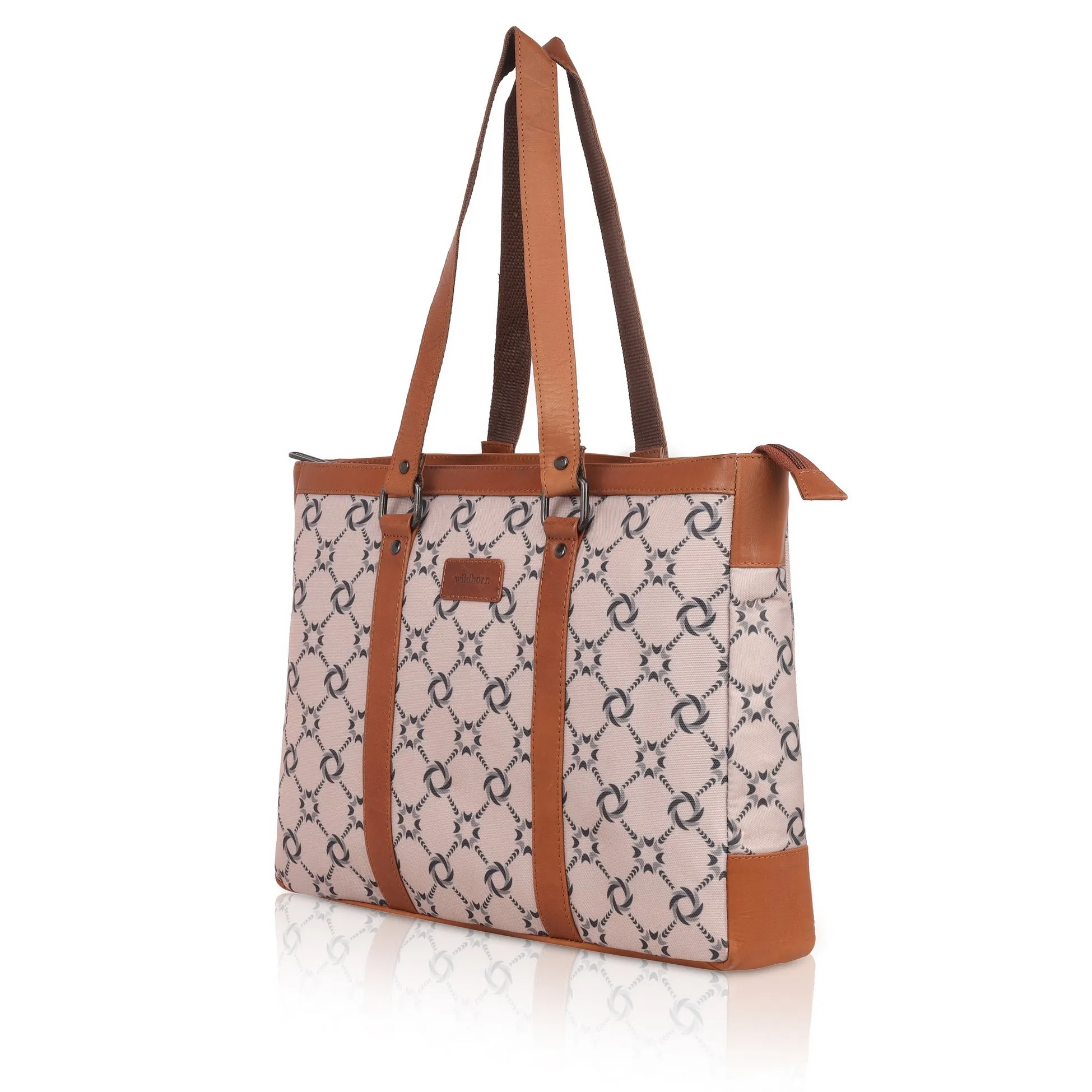 CAROLINA Laptop Tote Bag for Women I 15.6 inch Canvas Shoulder Bags for Laptop I Computer Messenger Purse I Handbag Office Briefcase Bag