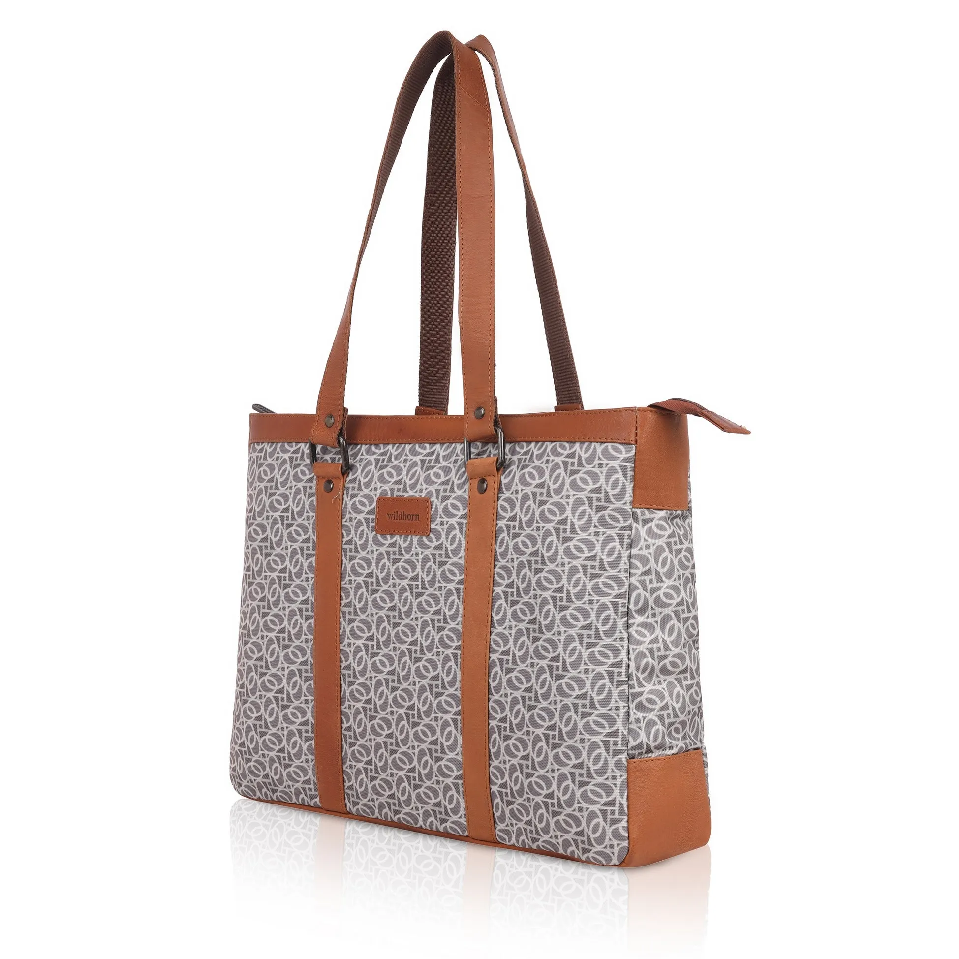 CAROLINA Laptop Tote Bag for Women I 15.6 inch Canvas Shoulder Bags for Laptop I Computer Messenger Purse I Handbag Office Briefcase Bag