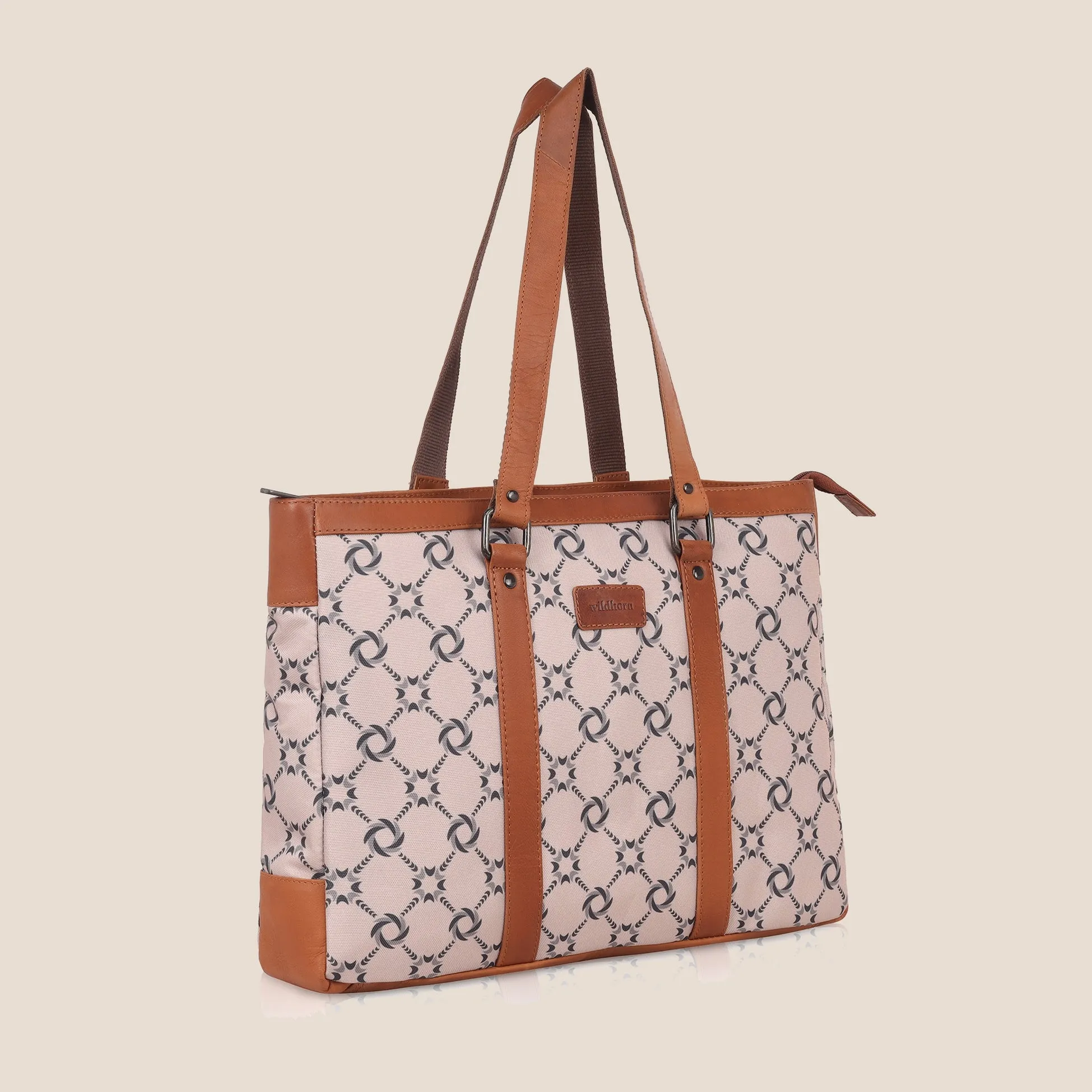 CAROLINA Laptop Tote Bag for Women I 15.6 inch Canvas Shoulder Bags for Laptop I Computer Messenger Purse I Handbag Office Briefcase Bag