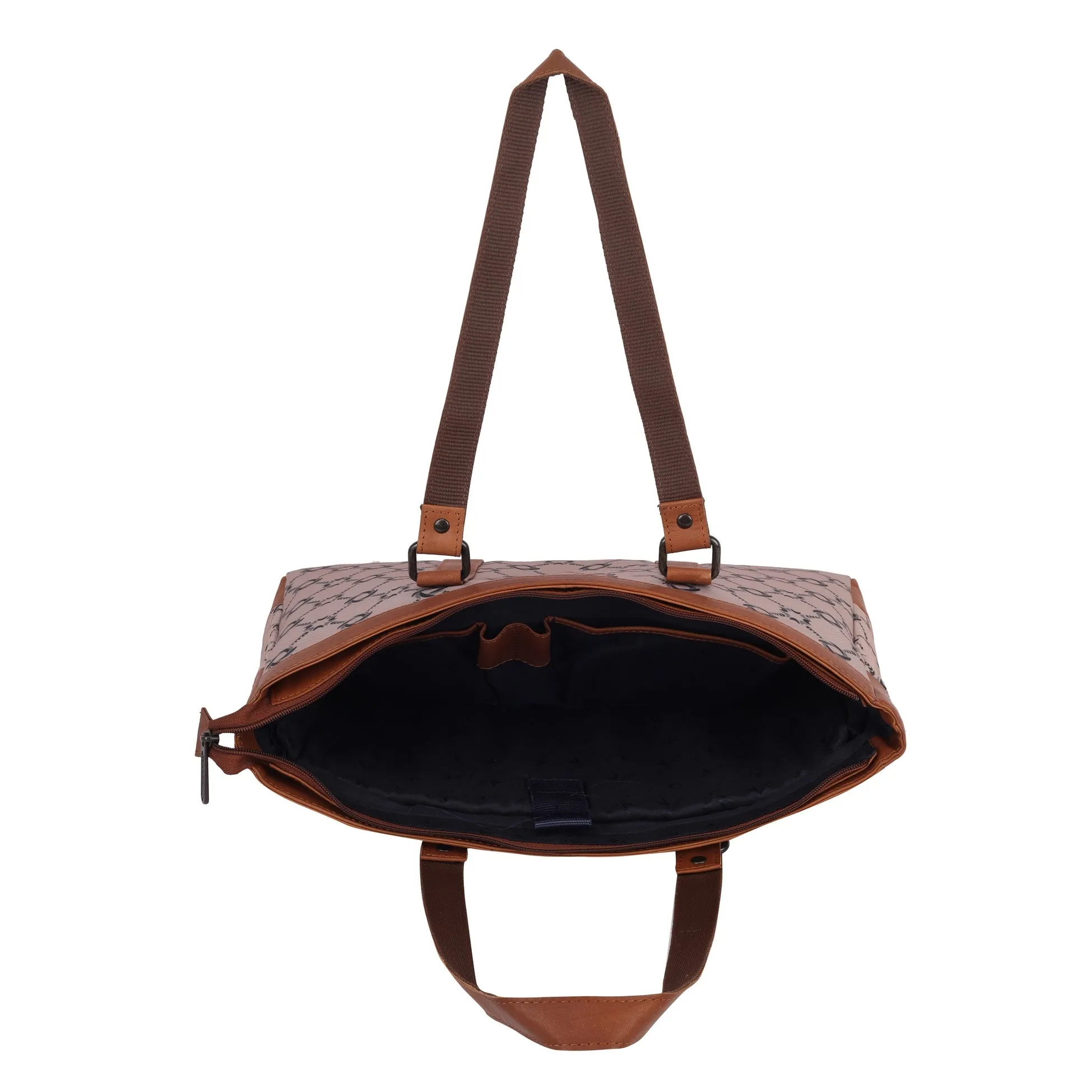 CAROLINA Laptop Tote Bag for Women I 15.6 inch Canvas Shoulder Bags for Laptop I Computer Messenger Purse I Handbag Office Briefcase Bag