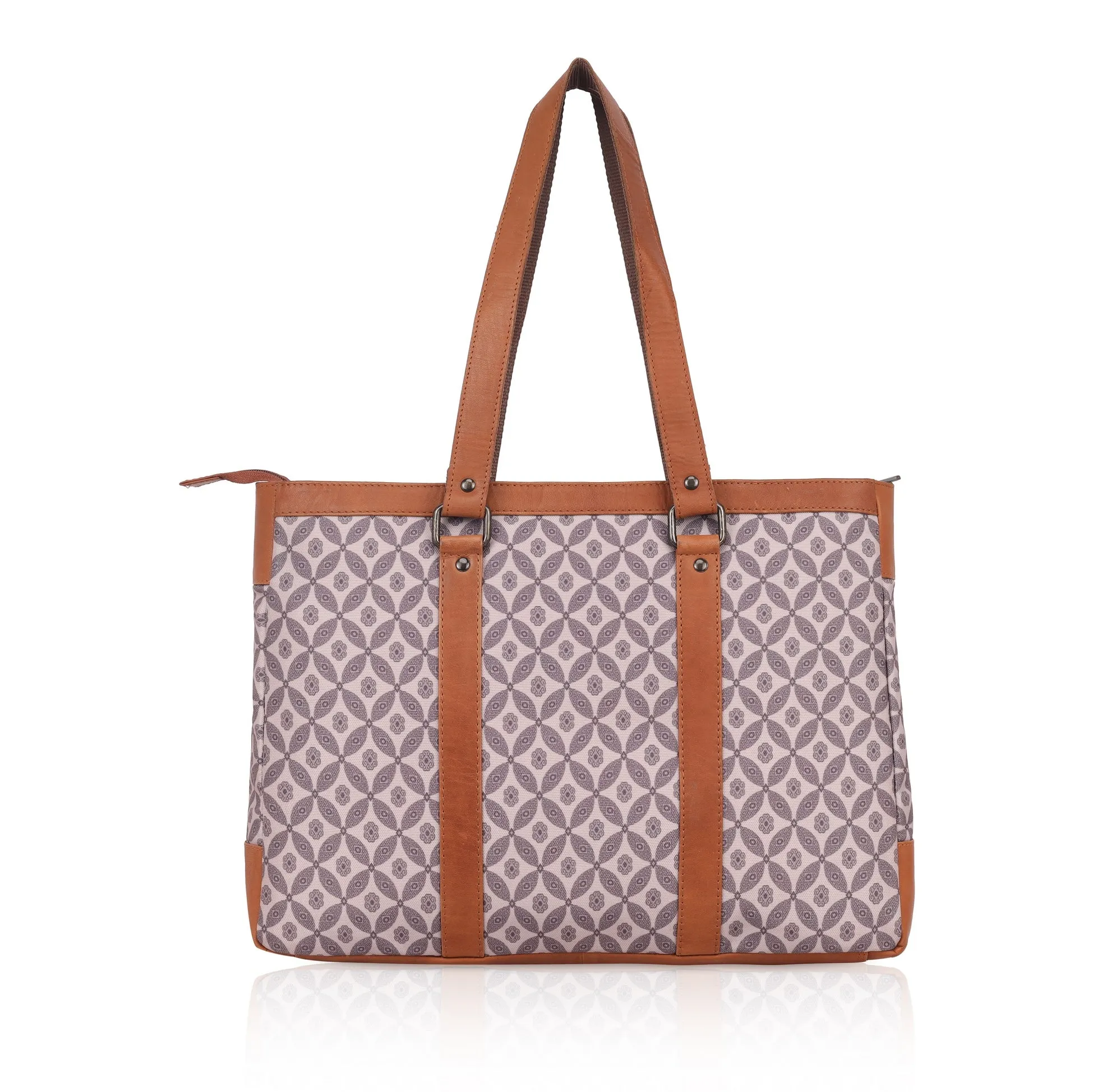CAROLINA Laptop Tote Bag for Women I 15.6 inch Canvas Shoulder Bags for Laptop I Computer Messenger Purse I Handbag Office Briefcase Bag