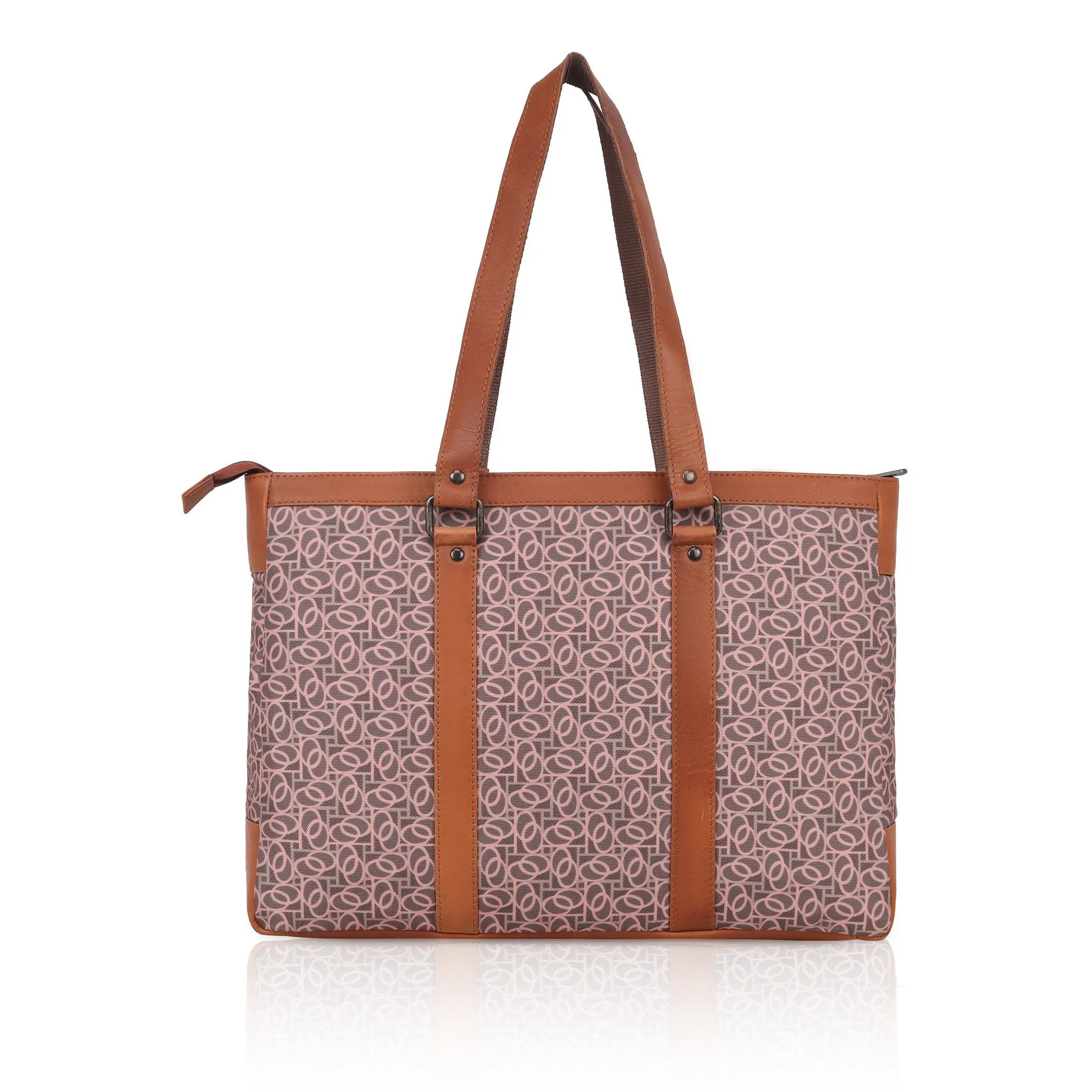 CAROLINA Laptop Tote Bag for Women I 15.6 inch Canvas Shoulder Bags for Laptop I Computer Messenger Purse I Handbag Office Briefcase Bag