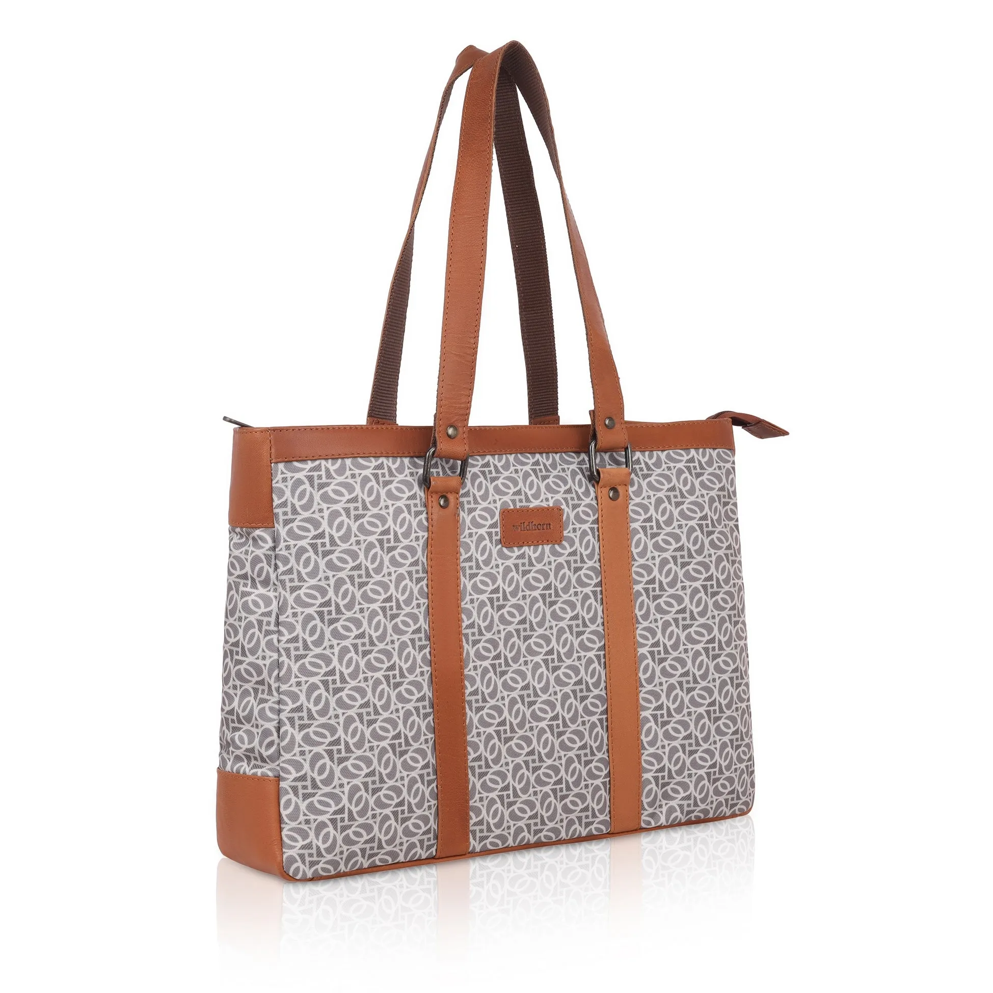 CAROLINA Laptop Tote Bag for Women I 15.6 inch Canvas Shoulder Bags for Laptop I Computer Messenger Purse I Handbag Office Briefcase Bag