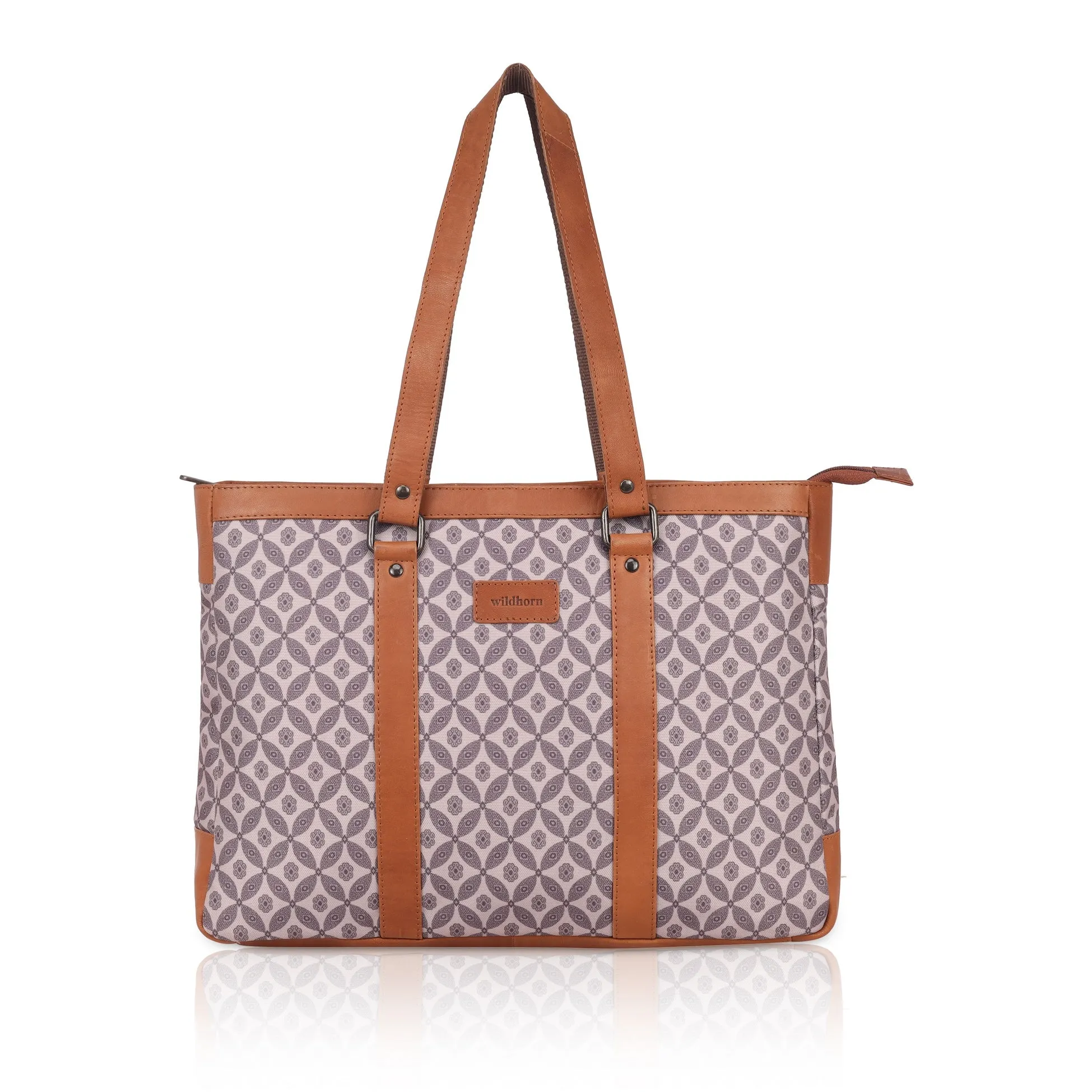 CAROLINA Laptop Tote Bag for Women I 15.6 inch Canvas Shoulder Bags for Laptop I Computer Messenger Purse I Handbag Office Briefcase Bag