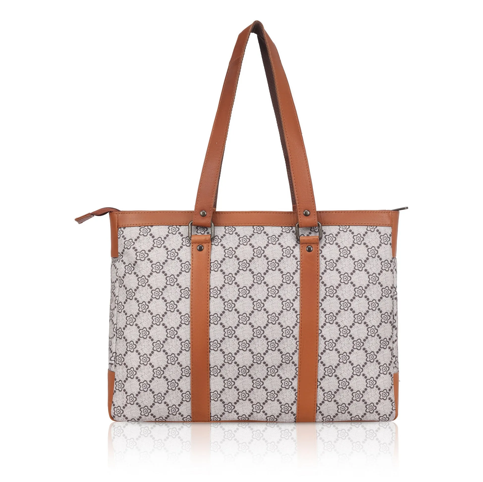 CAROLINA Laptop Tote Bag for Women I 15.6 inch Canvas Shoulder Bags for Laptop I Computer Messenger Purse I Handbag Office Briefcase Bag