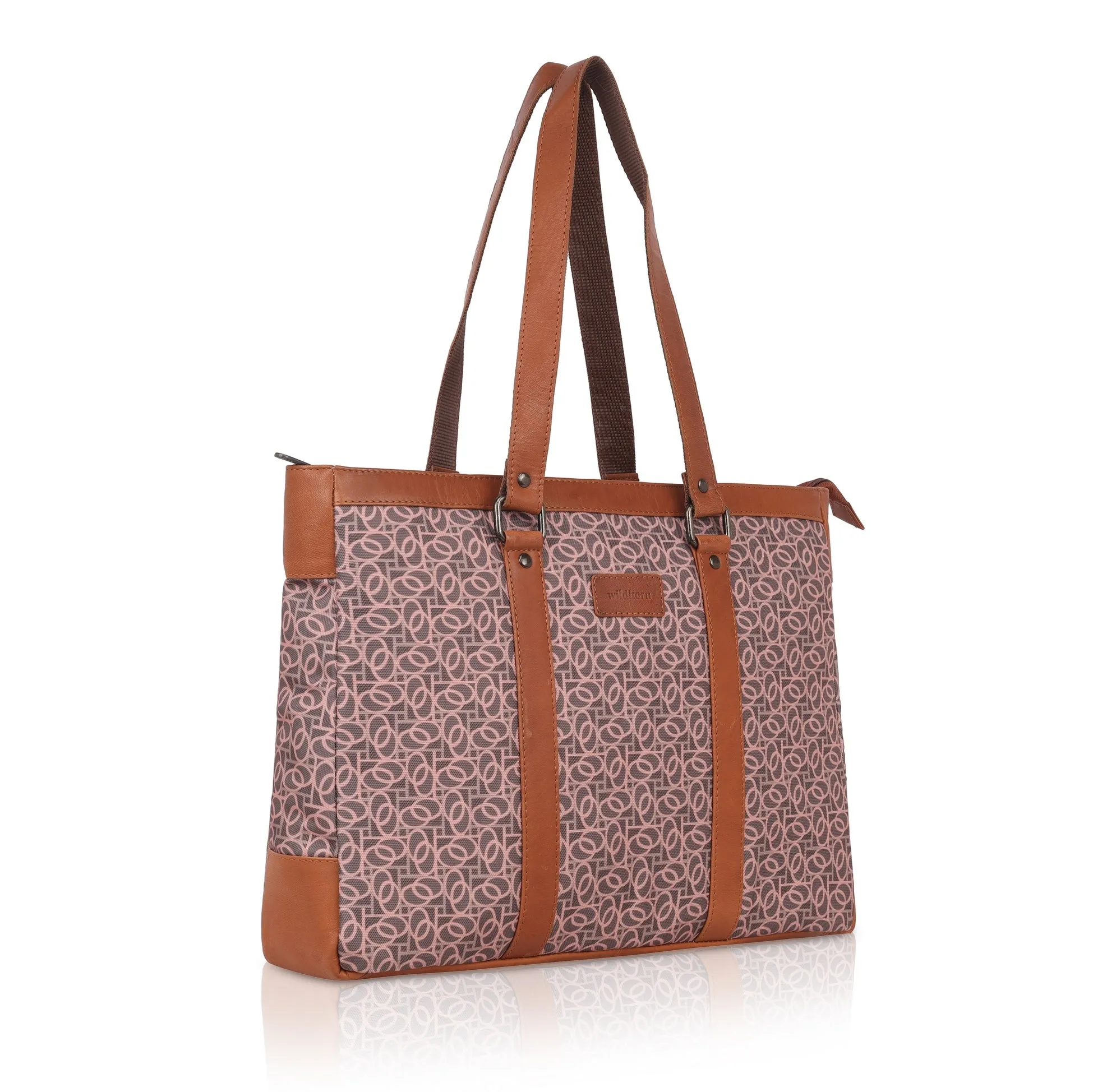 CAROLINA Laptop Tote Bag for Women I 15.6 inch Canvas Shoulder Bags for Laptop I Computer Messenger Purse I Handbag Office Briefcase Bag