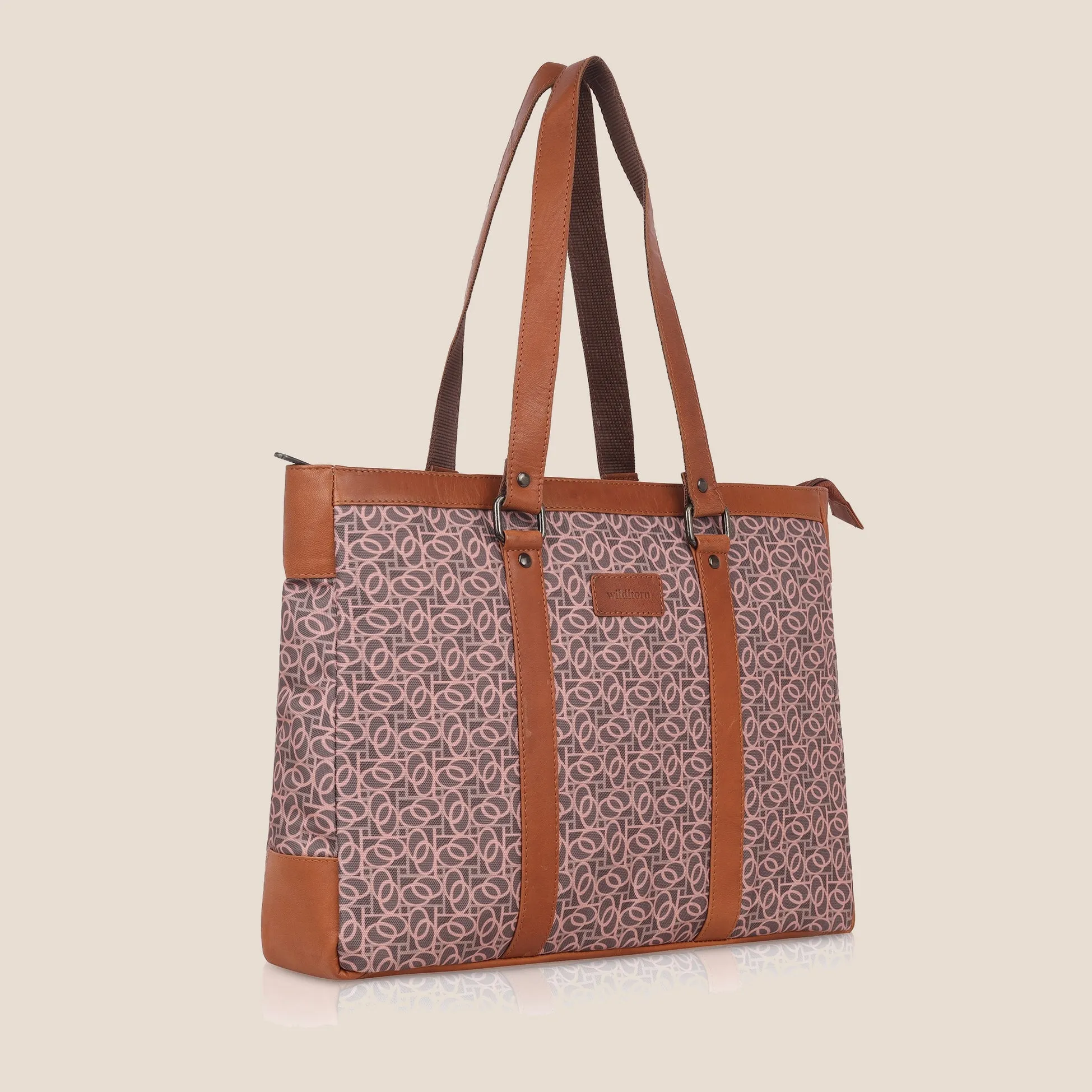 CAROLINA Laptop Tote Bag for Women I 15.6 inch Canvas Shoulder Bags for Laptop I Computer Messenger Purse I Handbag Office Briefcase Bag