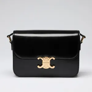 Celine Black Leather Classique Triomphe Bag