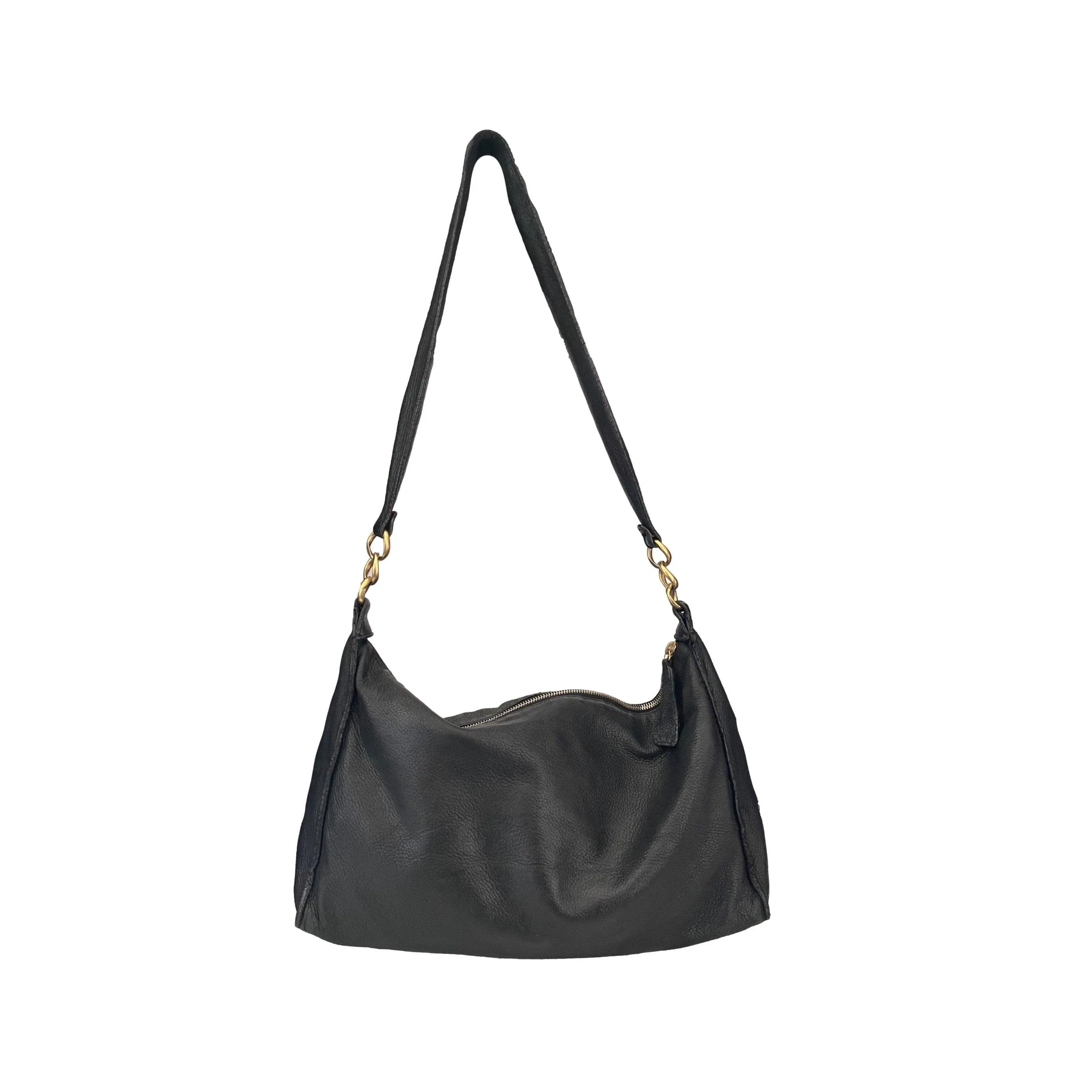 Chanel Black Caviar Logo Shoulder Bag
