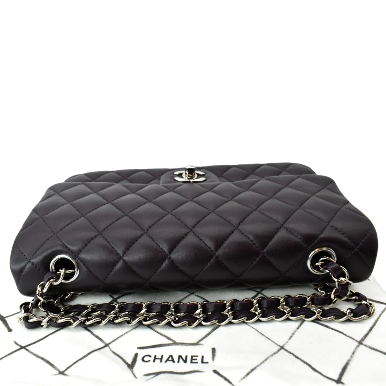 CHANEL Classic Flap Small Calfskin Leather Shoulder Bag Maroon