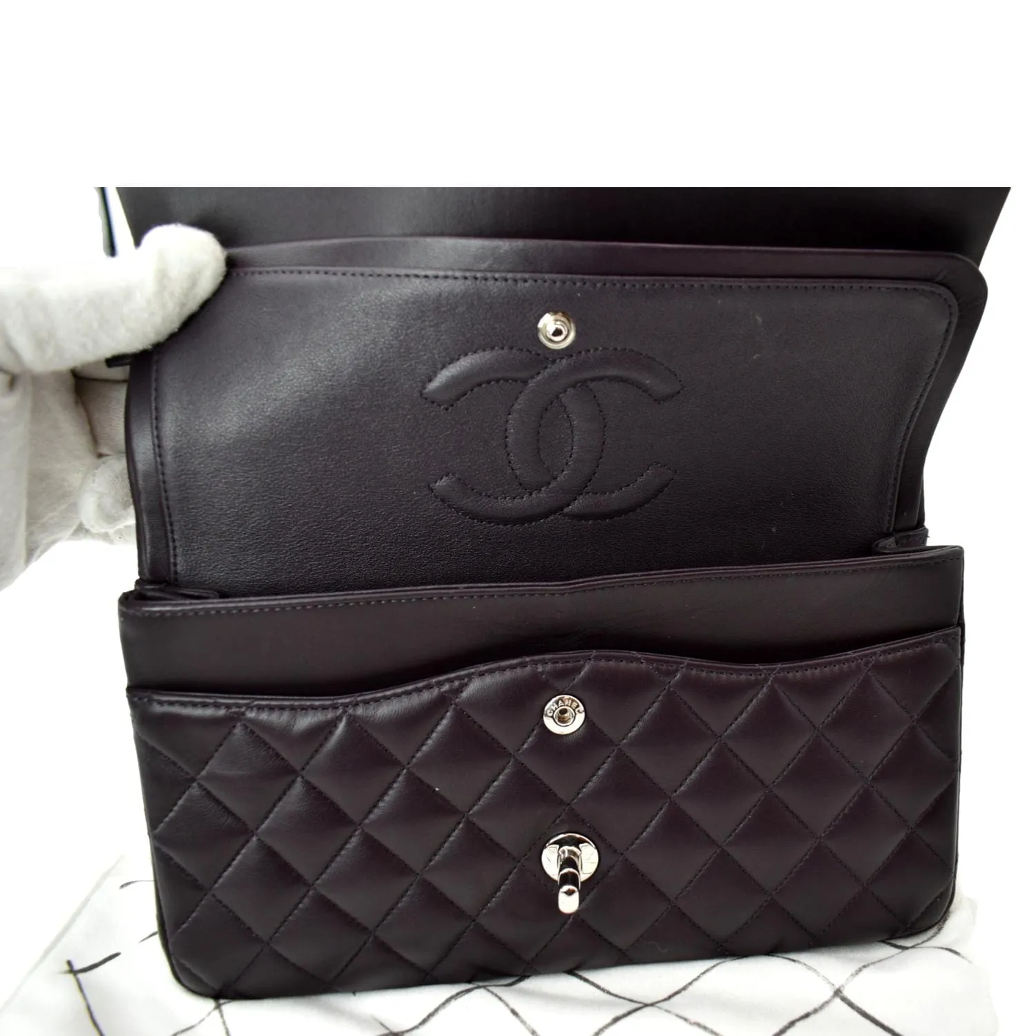 CHANEL Classic Flap Small Calfskin Leather Shoulder Bag Maroon