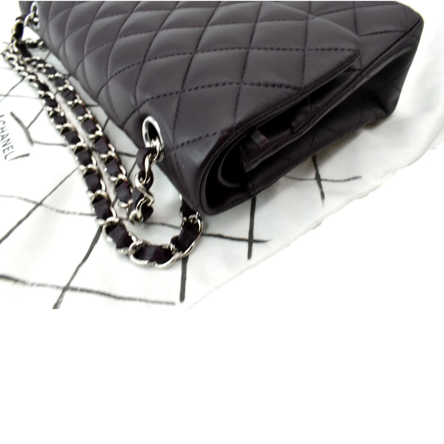 CHANEL Classic Flap Small Calfskin Leather Shoulder Bag Maroon