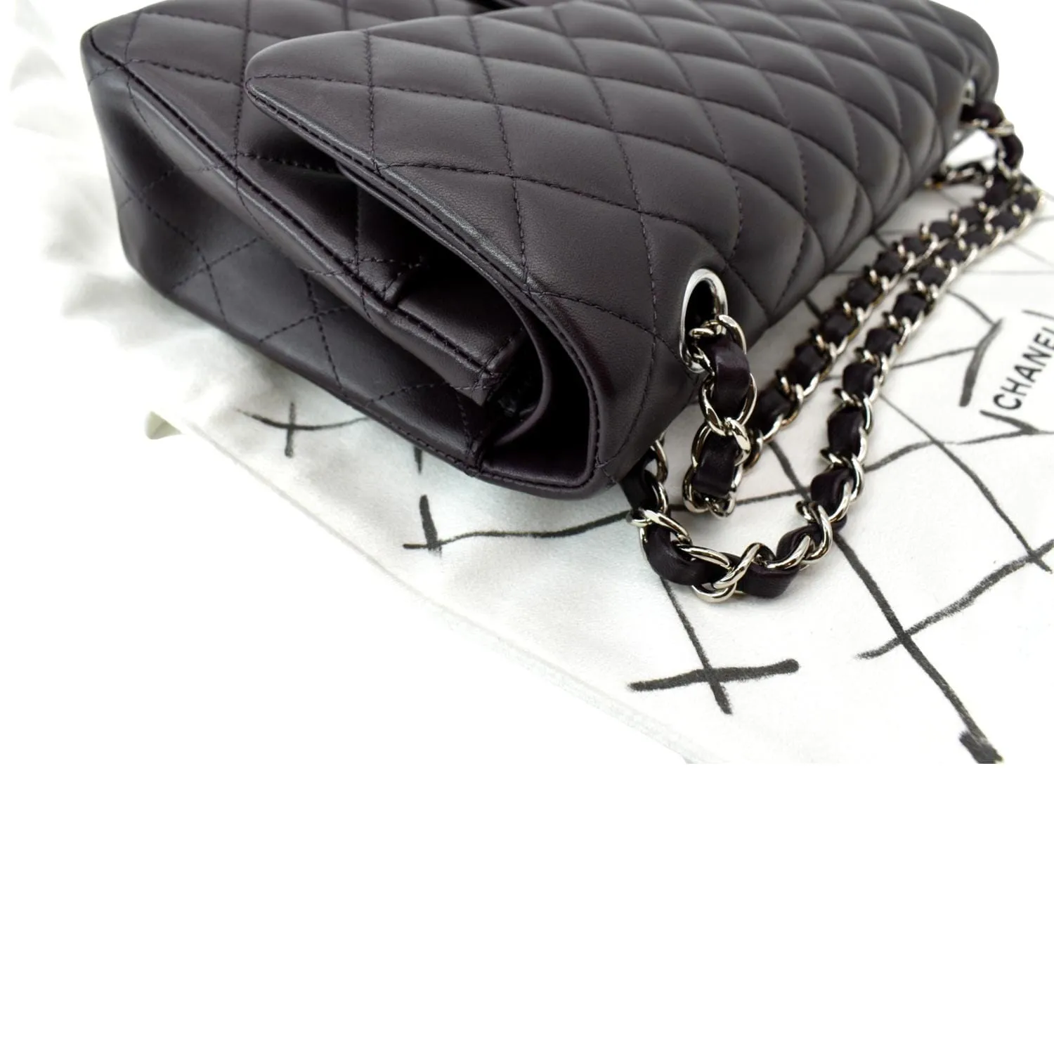 CHANEL Classic Flap Small Calfskin Leather Shoulder Bag Maroon
