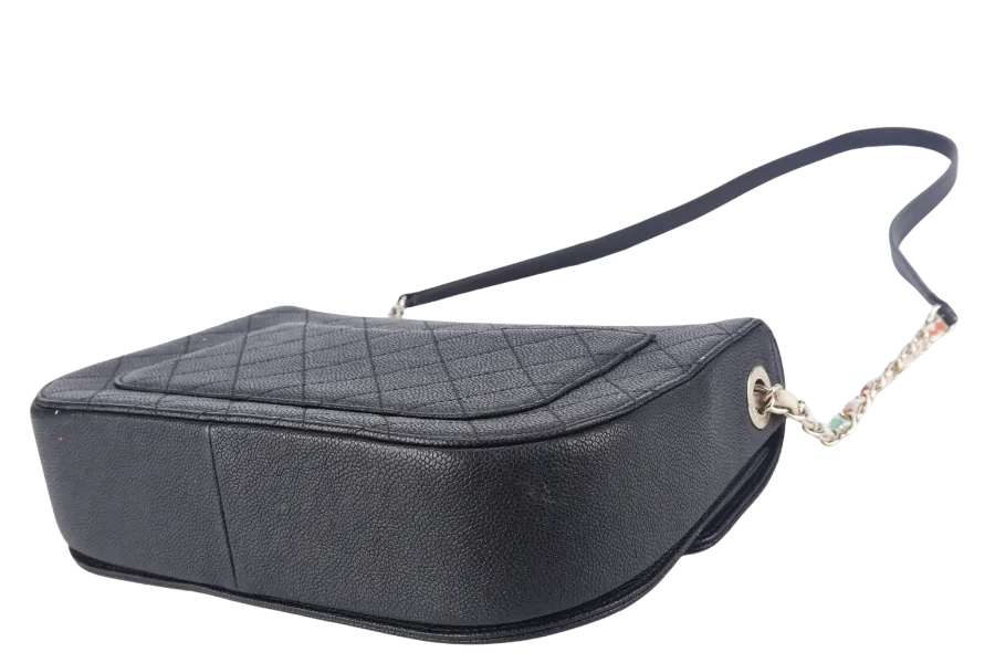 CHANEL PARIS-CUBA THREAD AROUND FLAP BAG (2359xxxx) BLACK CAVIAR LEATHER GOLD HARDWARE WITH CARD