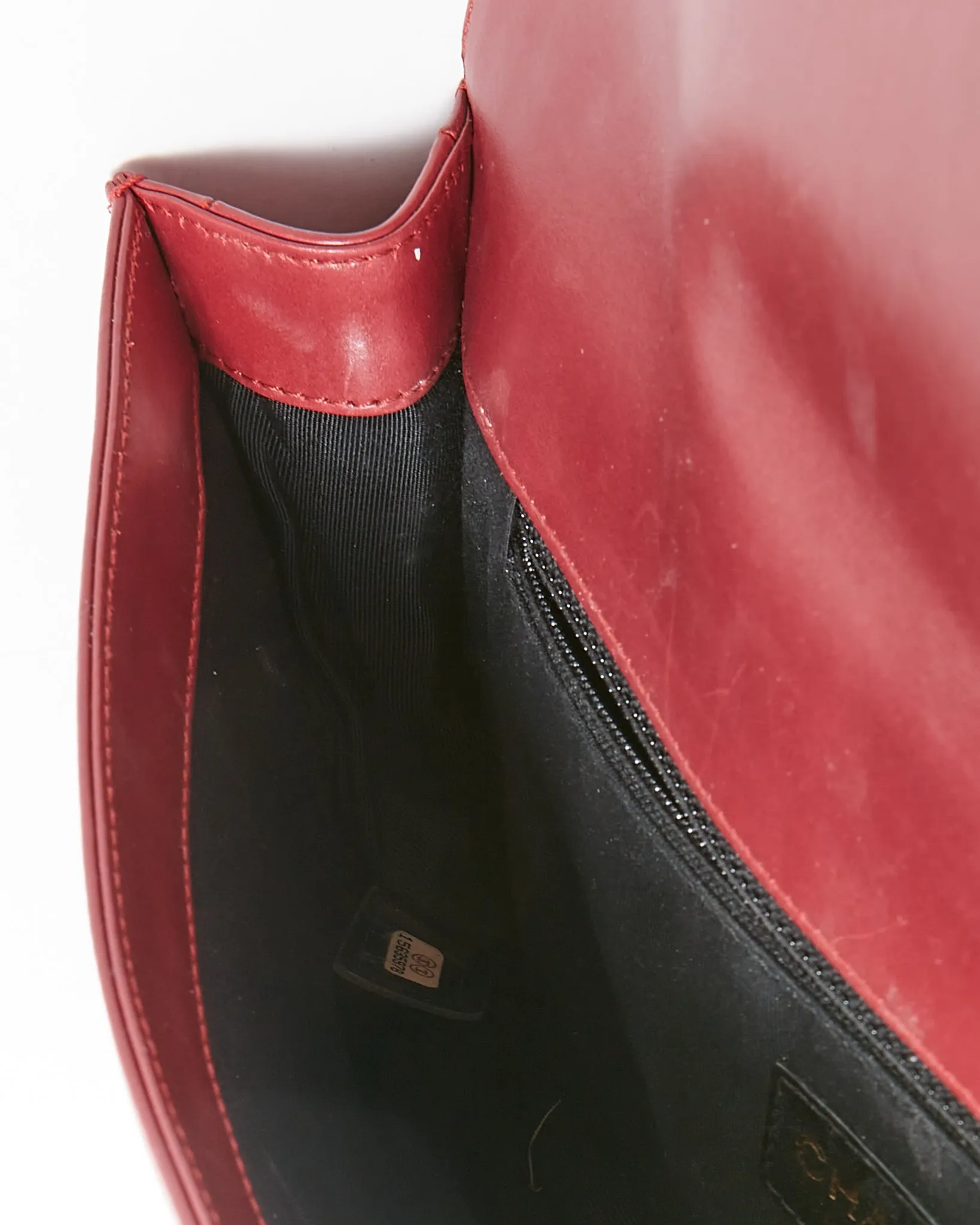 Chanel Wine Red Lambskin Boy Clutch