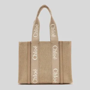 CHLOE Woody Medium Tote Bag Boyish Brown RB-CHC23AS383L1720E