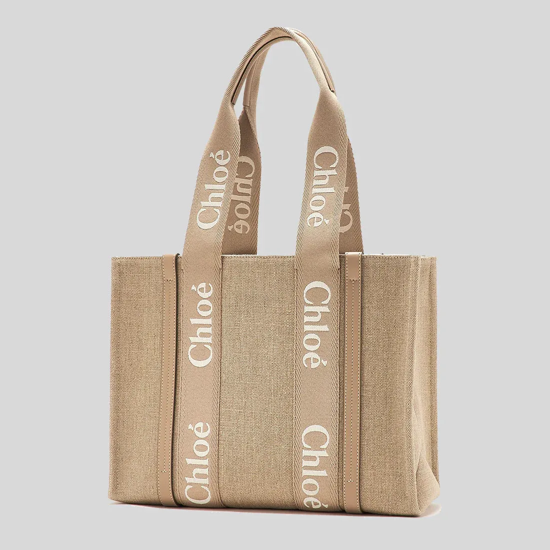 CHLOE Woody Medium Tote Bag Boyish Brown RB-CHC23AS383L1720E