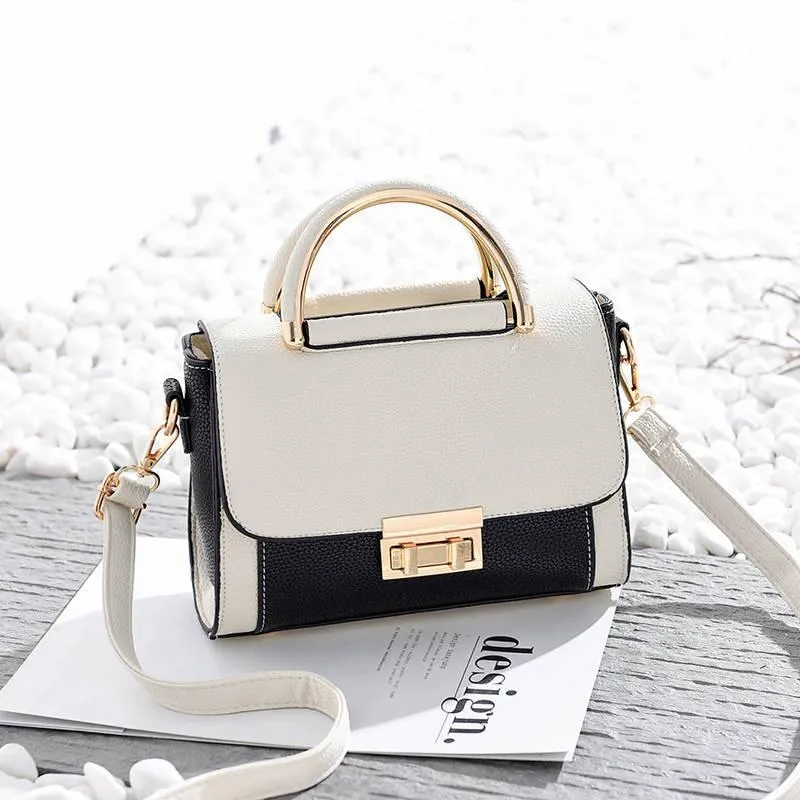 Crossbody Bag Women Black Leather Buckle Zipper Waterproof Large Capacity Shoulder Bag Tote
