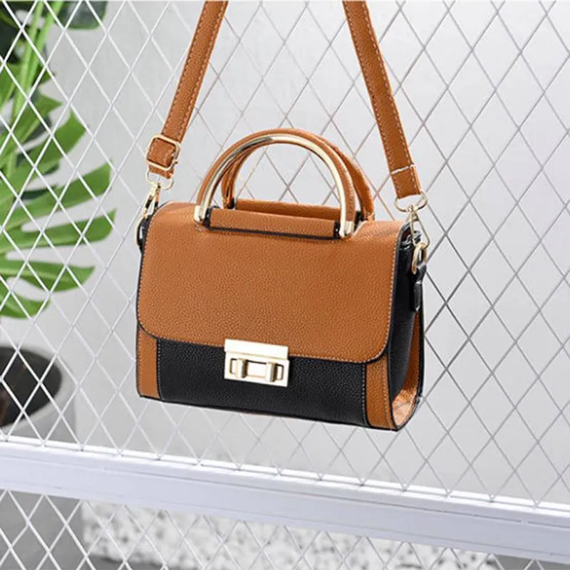 Crossbody Bag Women Red Leather Buckle Anti-theft Waterproof Large Capacity Shoulder Bag HandBag
