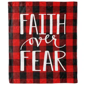 Faith Over Fear Buffalo Plaid Blanket