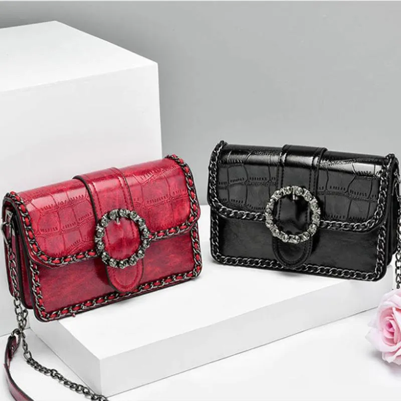 Fashion Crossbody Bag Women PU Leather Anti-theft Wear Square Bags Chain Handbag Shoulder Bag