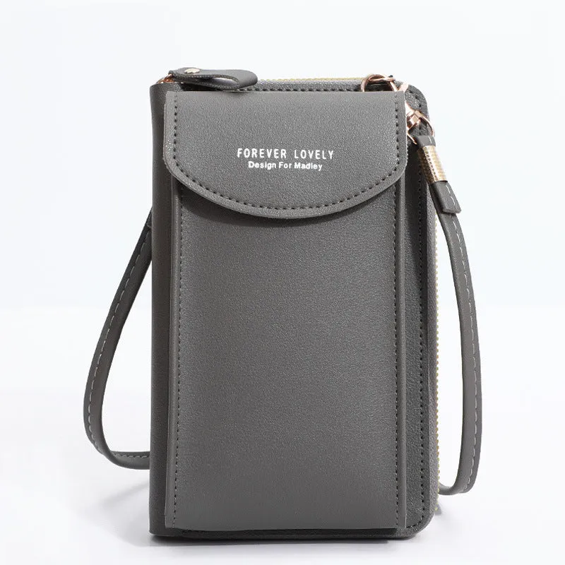 Female Letter Printed Smartphone Pochette Crossbody Bags