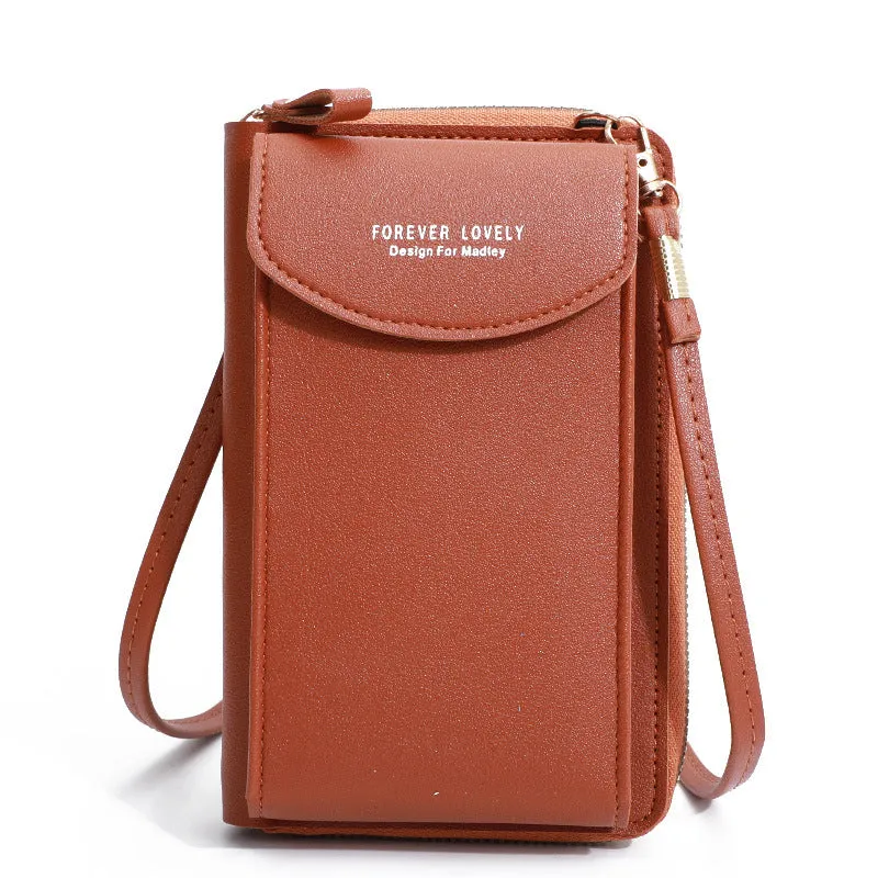 Female Letter Printed Smartphone Pochette Crossbody Bags