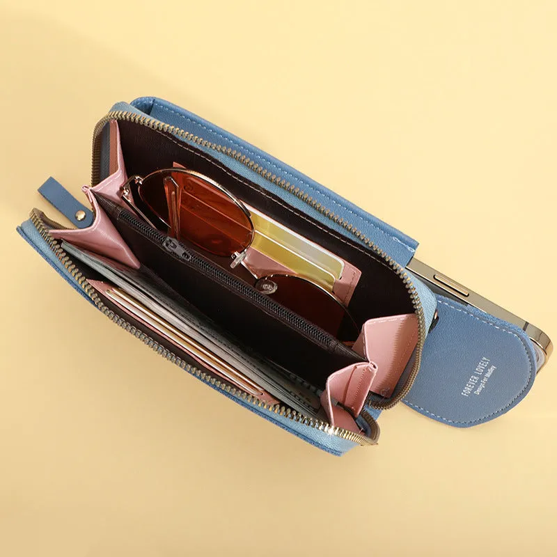 Female Letter Printed Smartphone Pochette Crossbody Bags